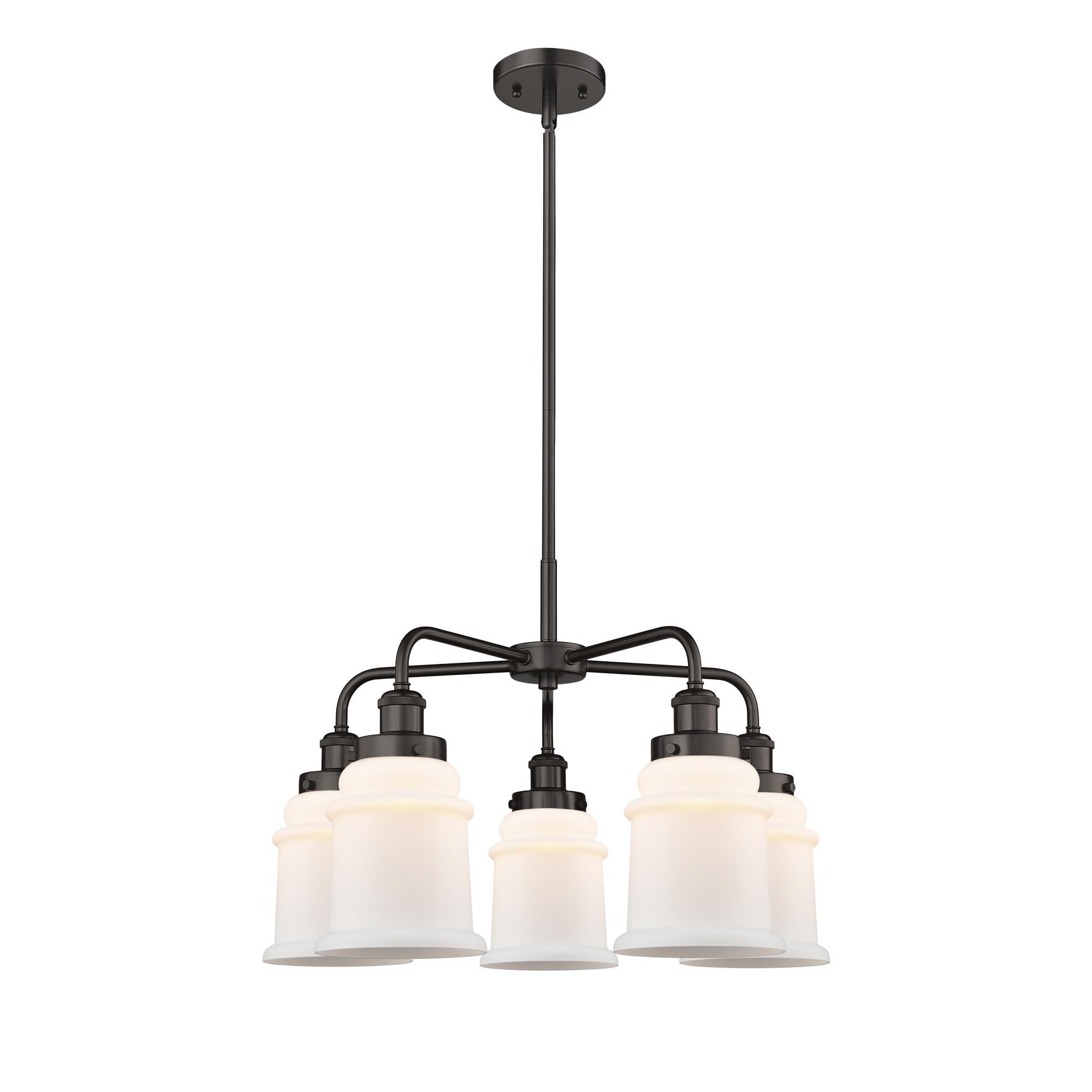 Shown in Oil Rubbed Bronze finish and Matte White glass