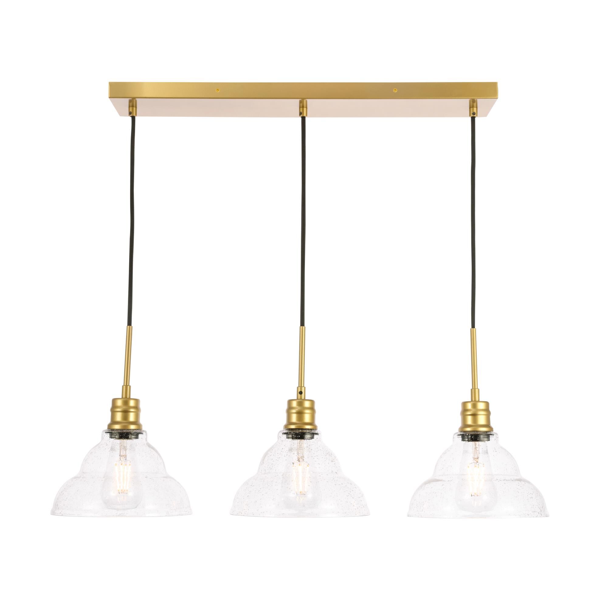 Clive 34 Inch 3 Light Linear Suspension Light by Elegant Lighting