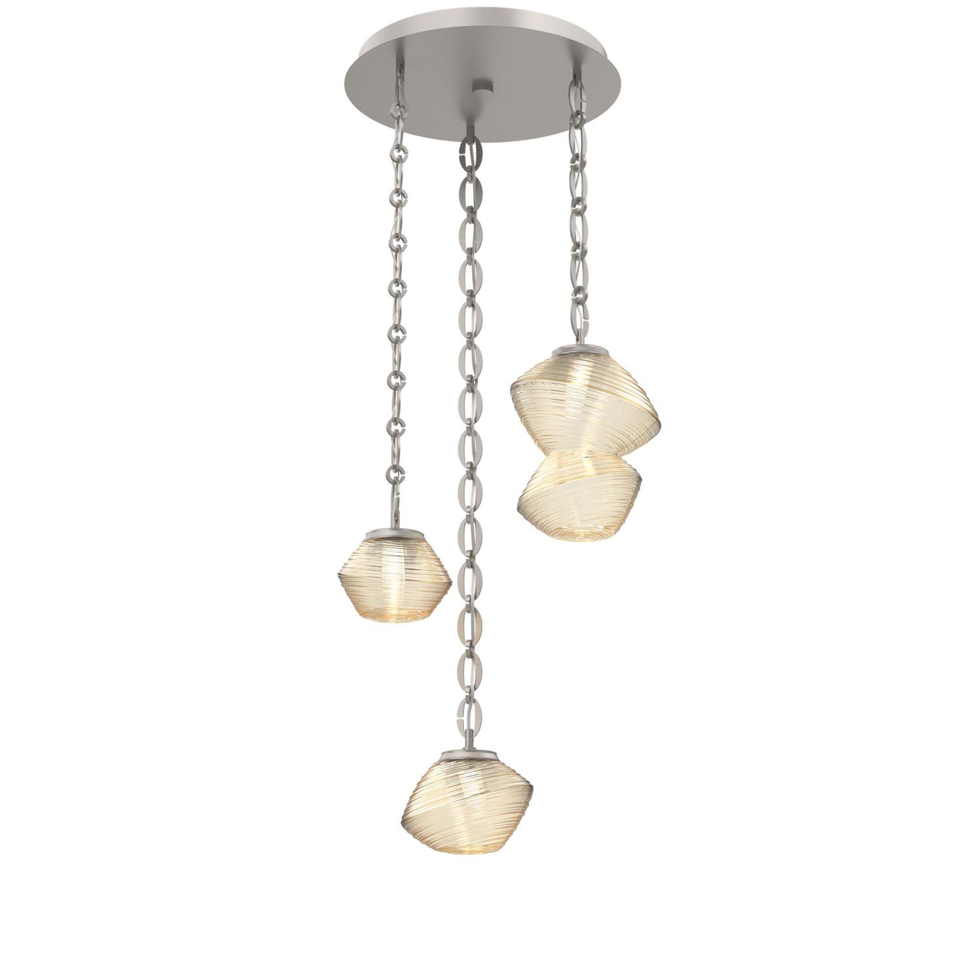 Shown in Beige Silver finish and Amber glass