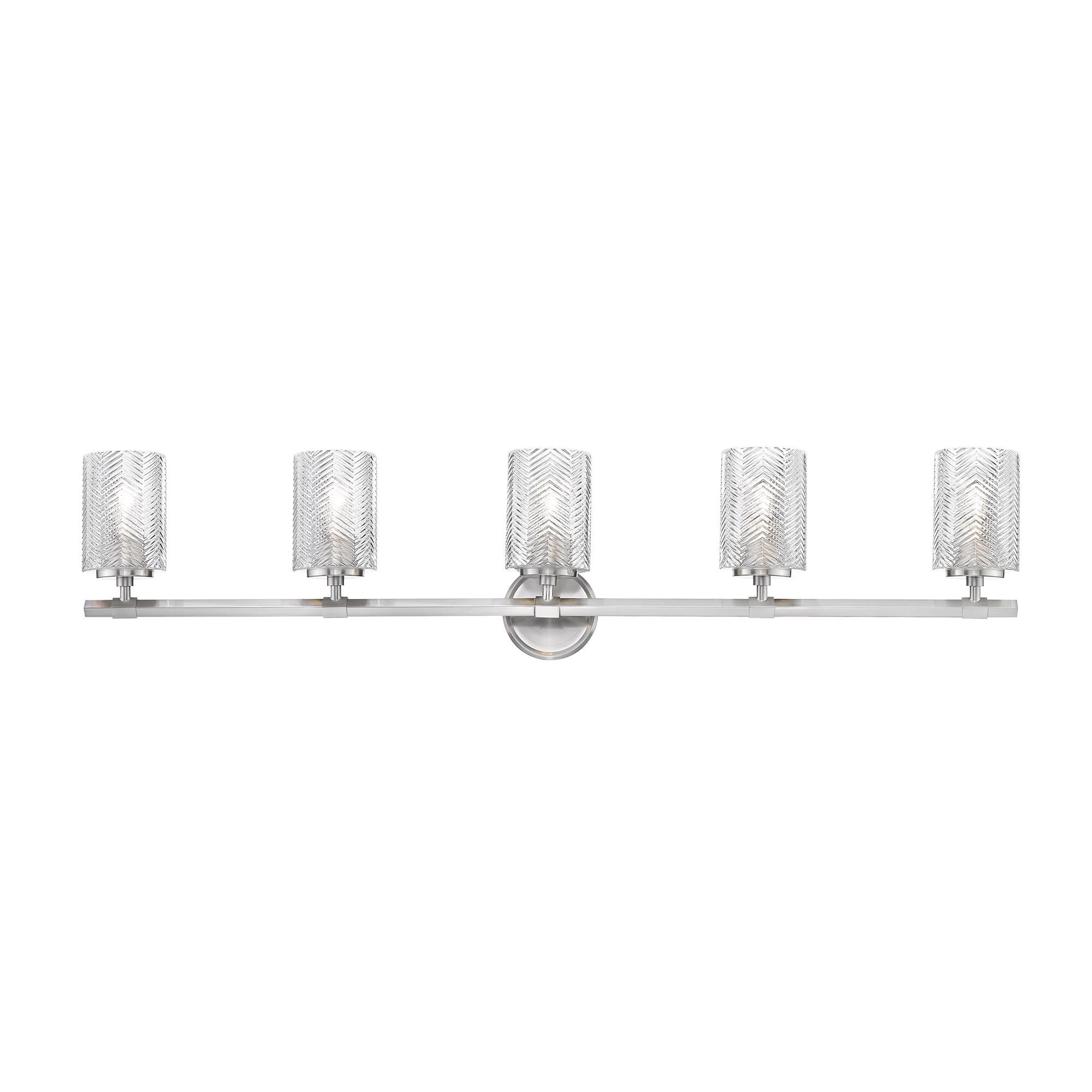 Shown in Brushed Nickel finish and Glass shade