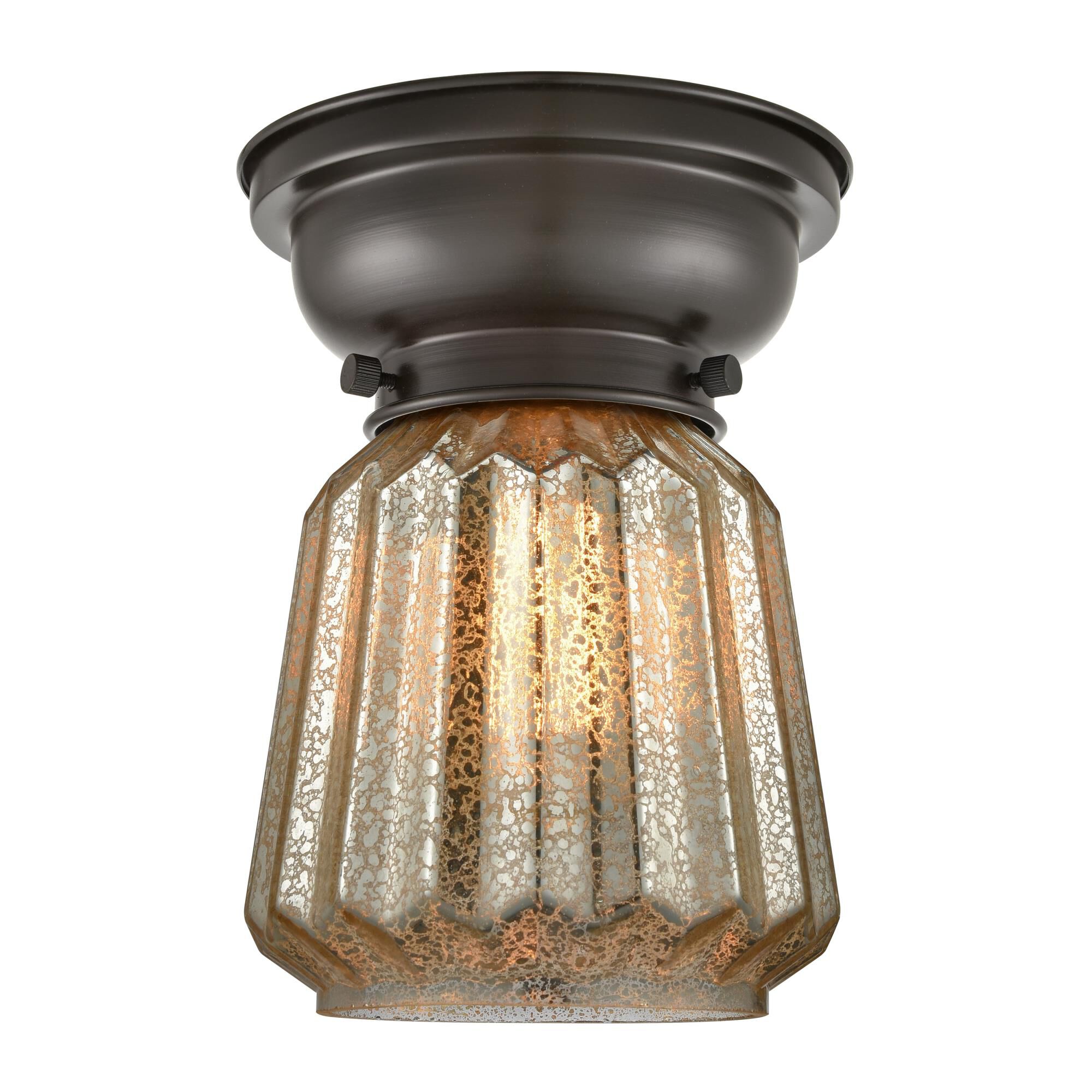 Shown in Oil Rubbed Bronze finish and Novelty glass and Glass shade