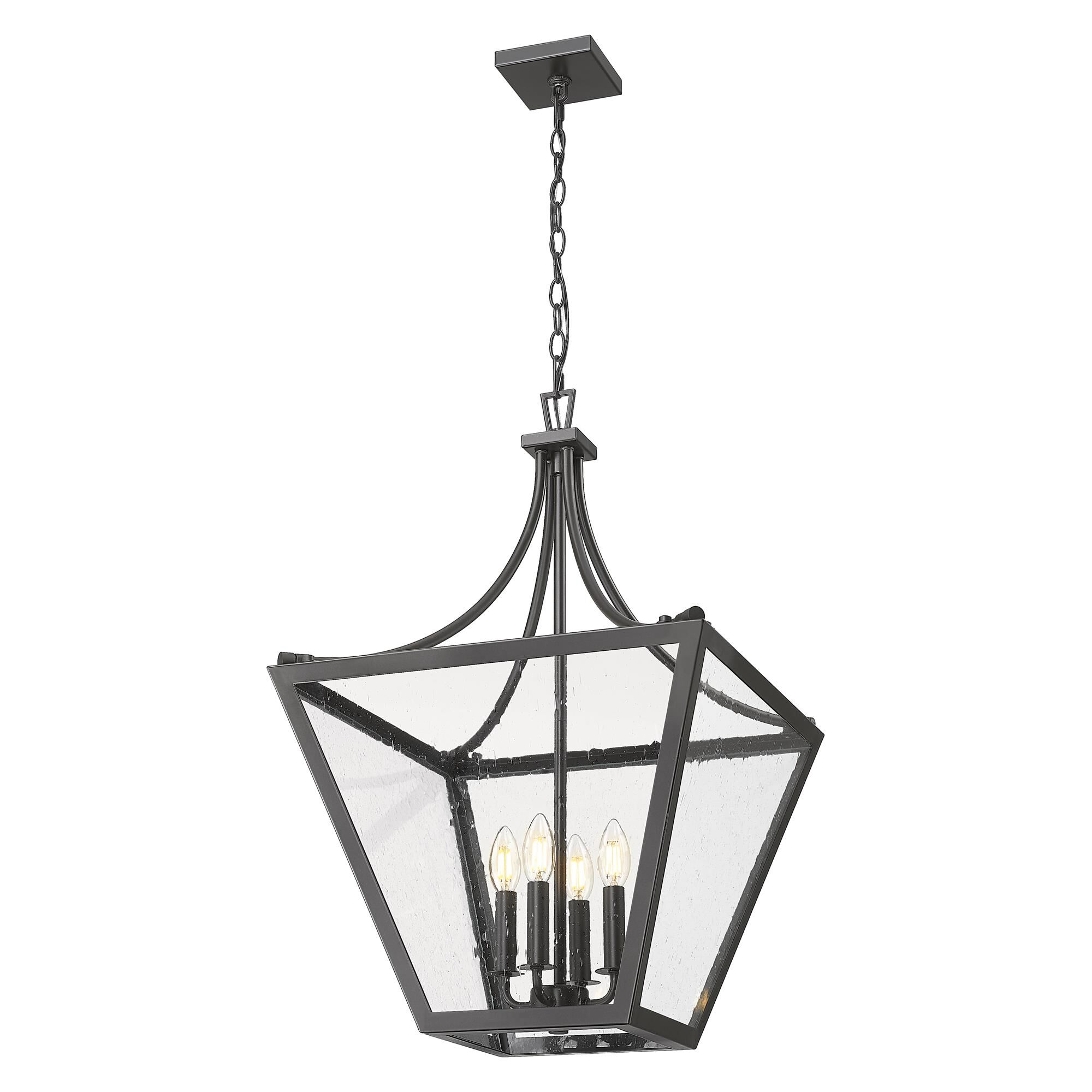 Shown in Iron Ore finish and Clear Seedy glass