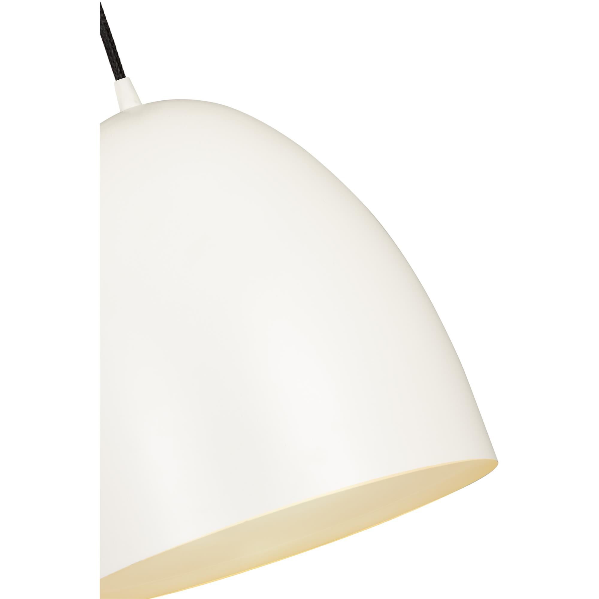 Shown in Matte White finish and Iron glass and Iron shade