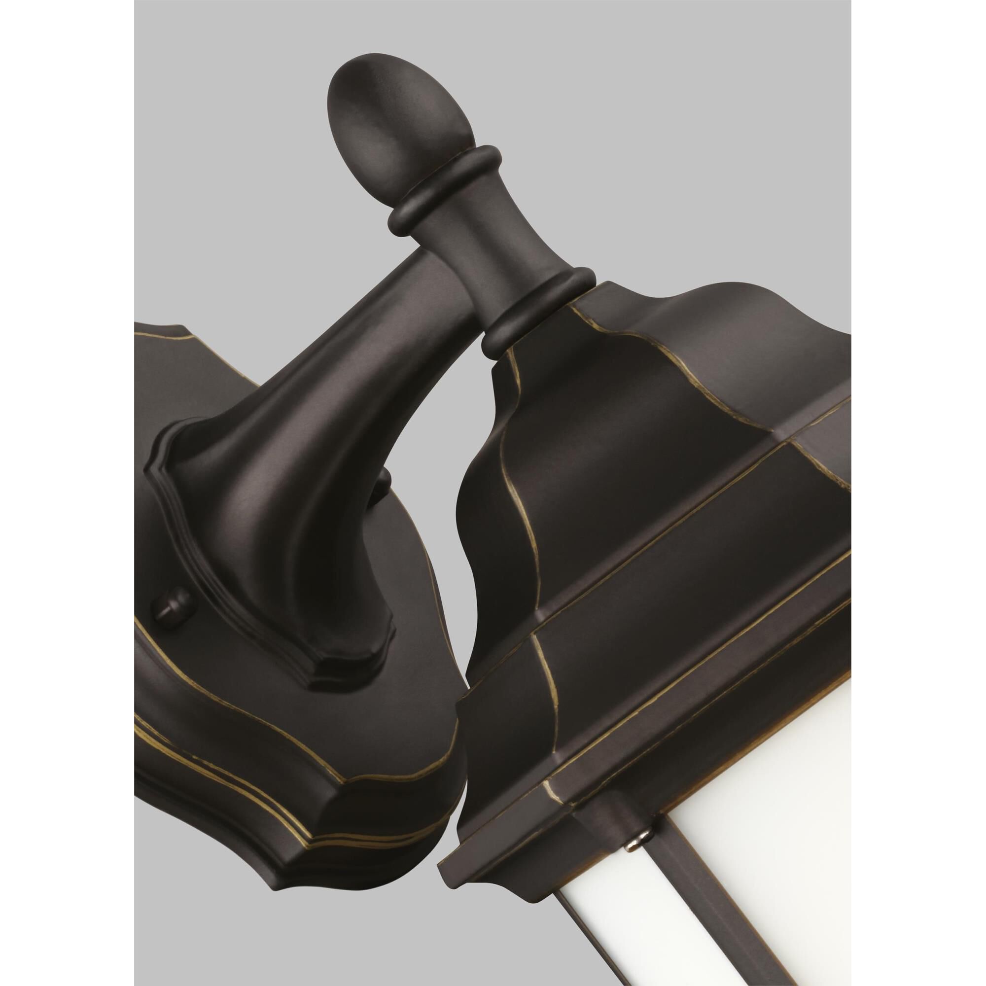 Shown in Antique Bronze finish and Satin Etched glass