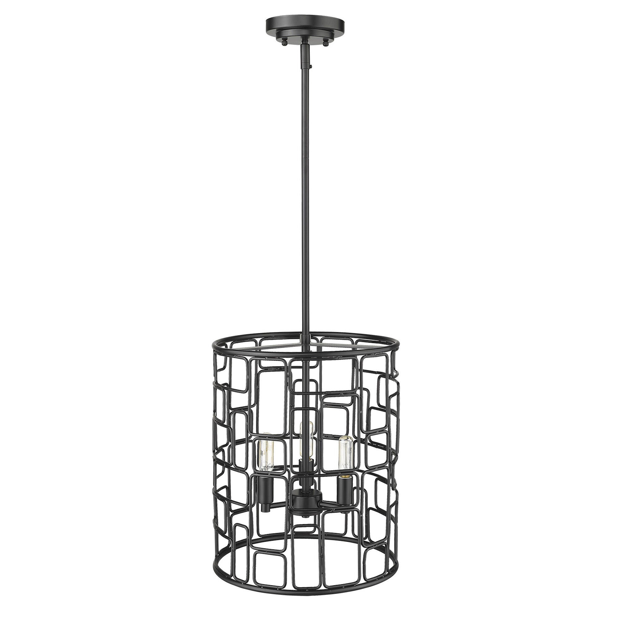 Shown in Matte Black finish and -- glass and -- shade