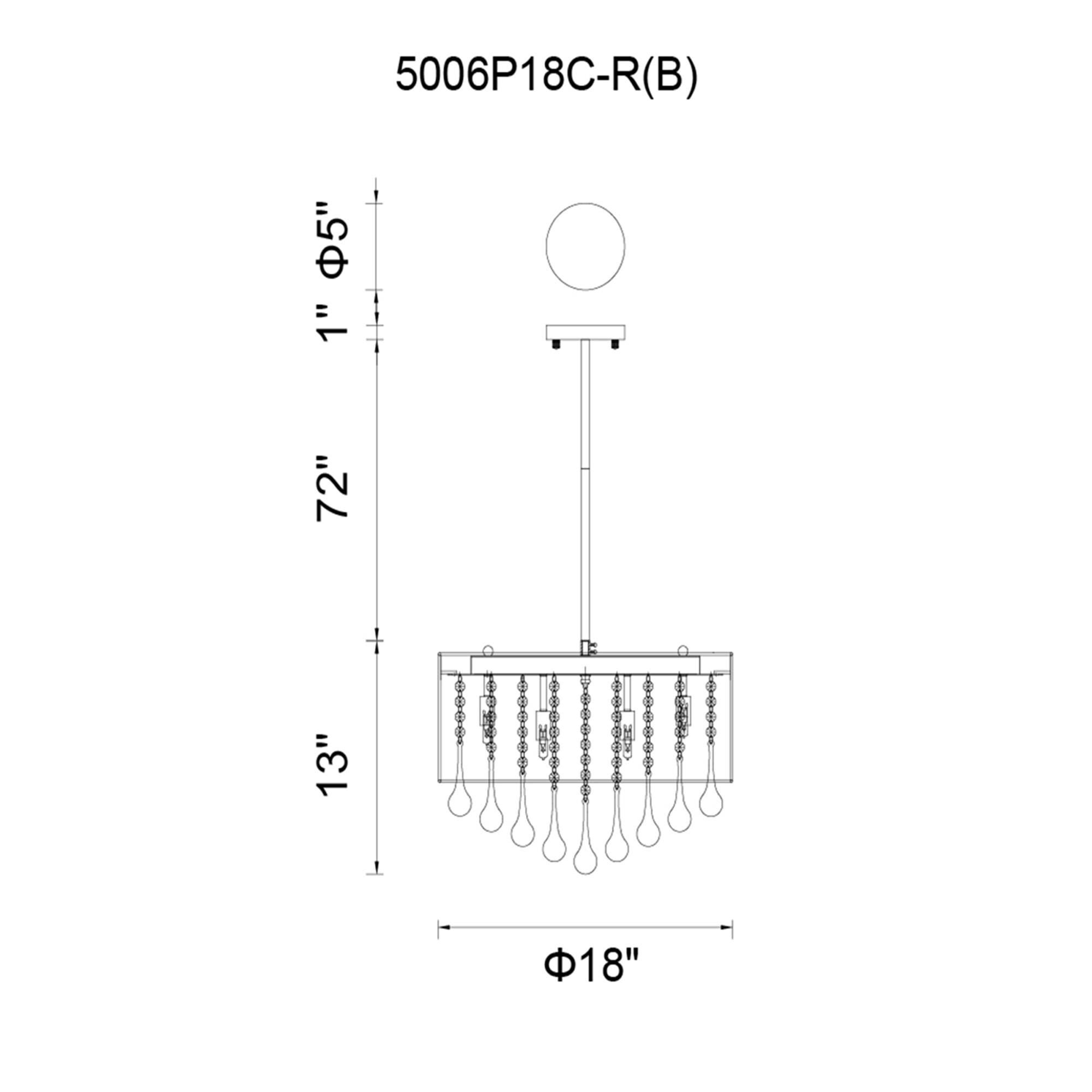 Shown in Chrome finish and K9 Clear crystal and Black shade