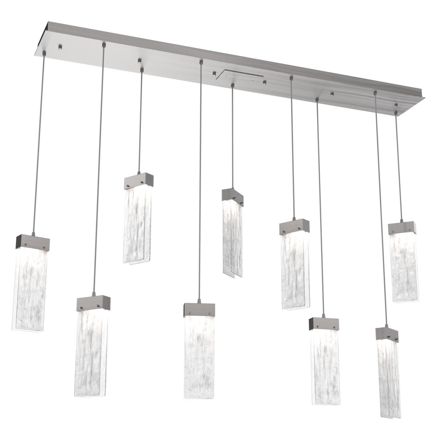 Shown in Satin Nickel finish and Clear Granite glass