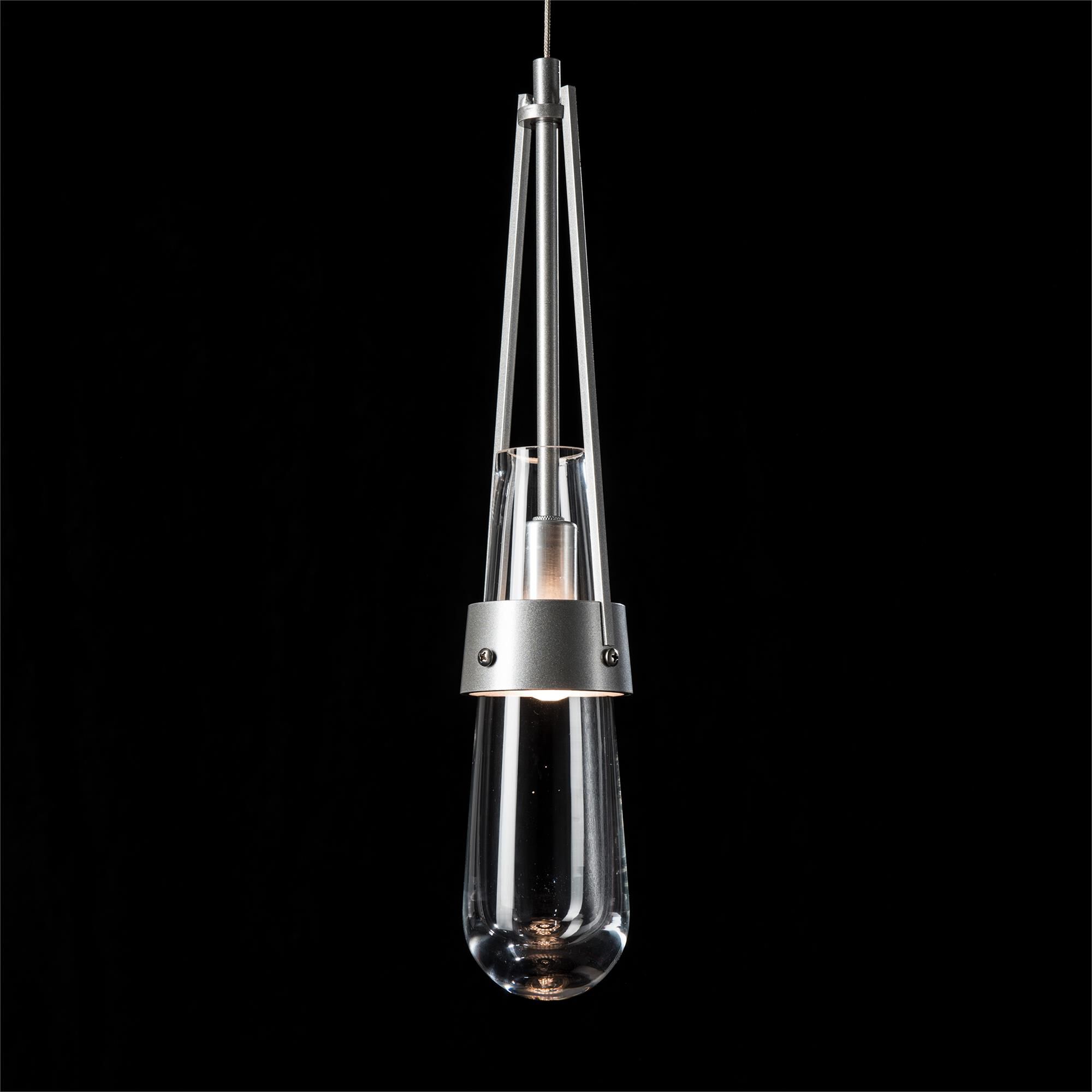 Shown in Sterling finish and Clear  glass