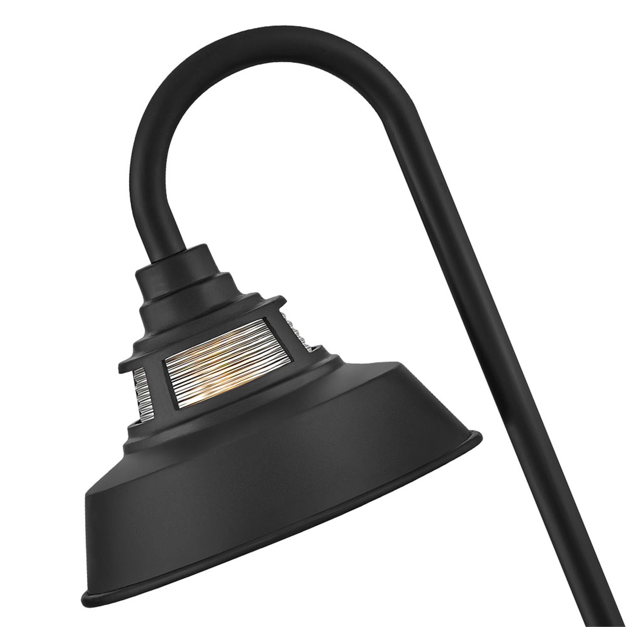 Shown in Black finish and Ribbed Clear glass