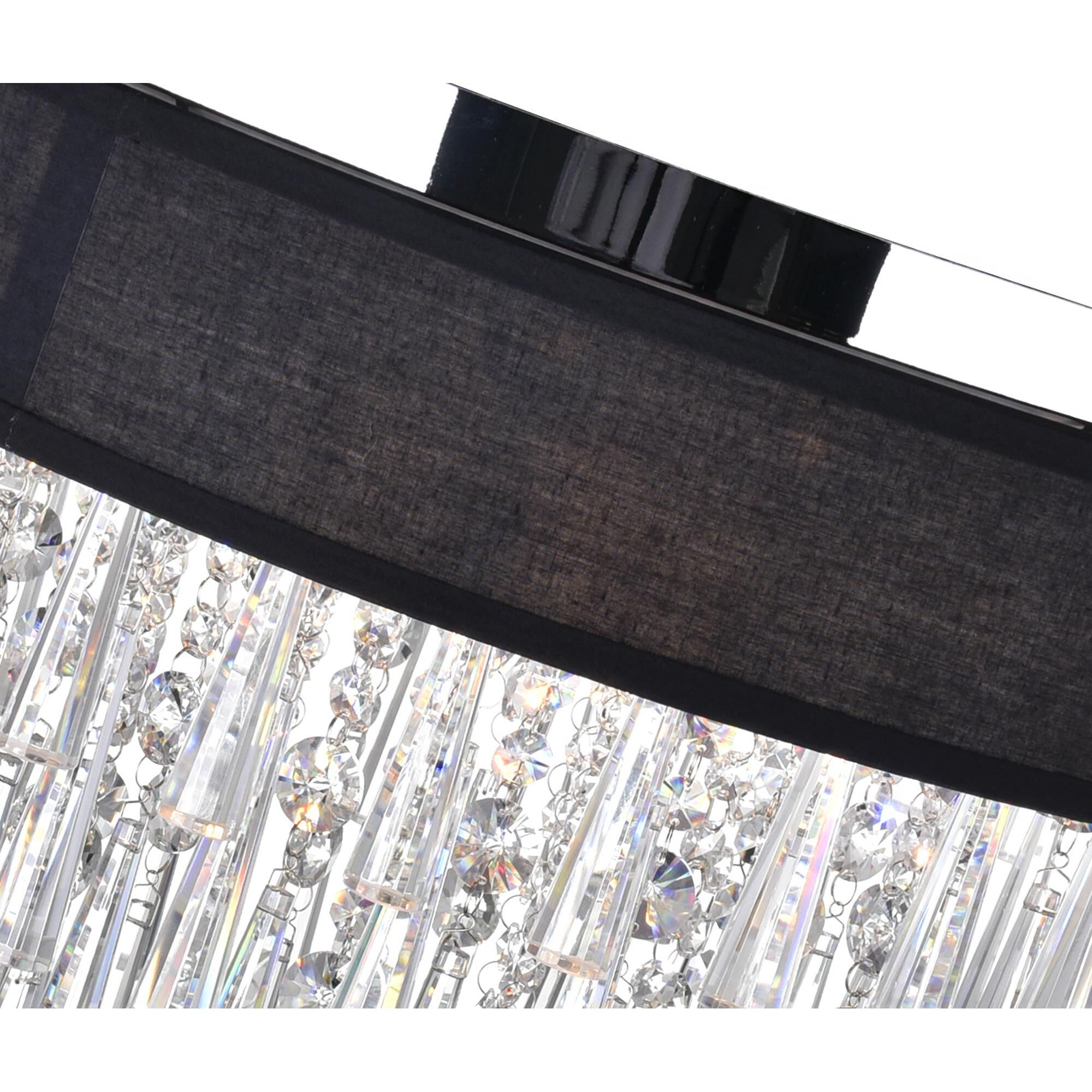 Shown in Chrome finish and K9 Clear crystal and Black shade