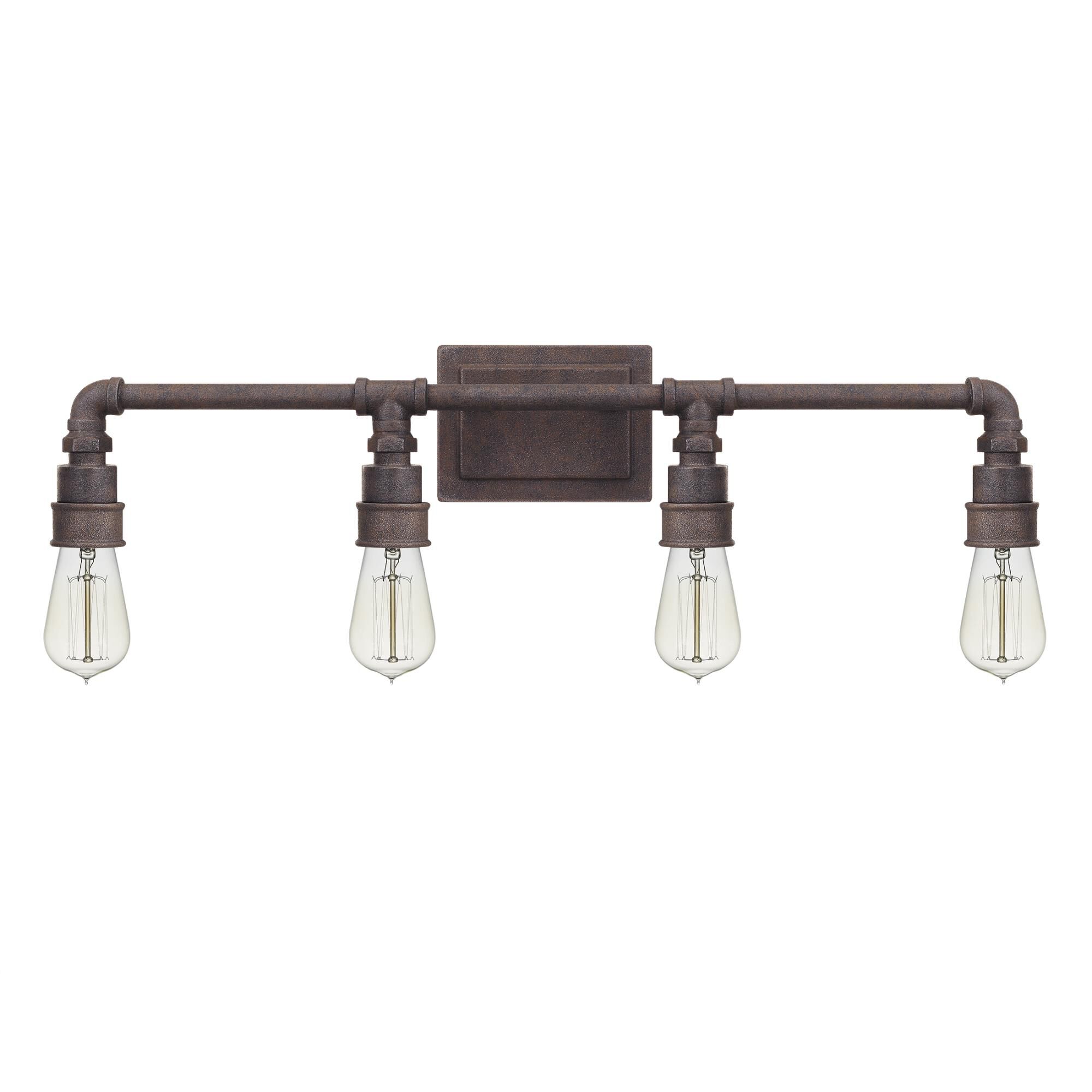 Shown in Rustic Black finish and Clear Glass shade