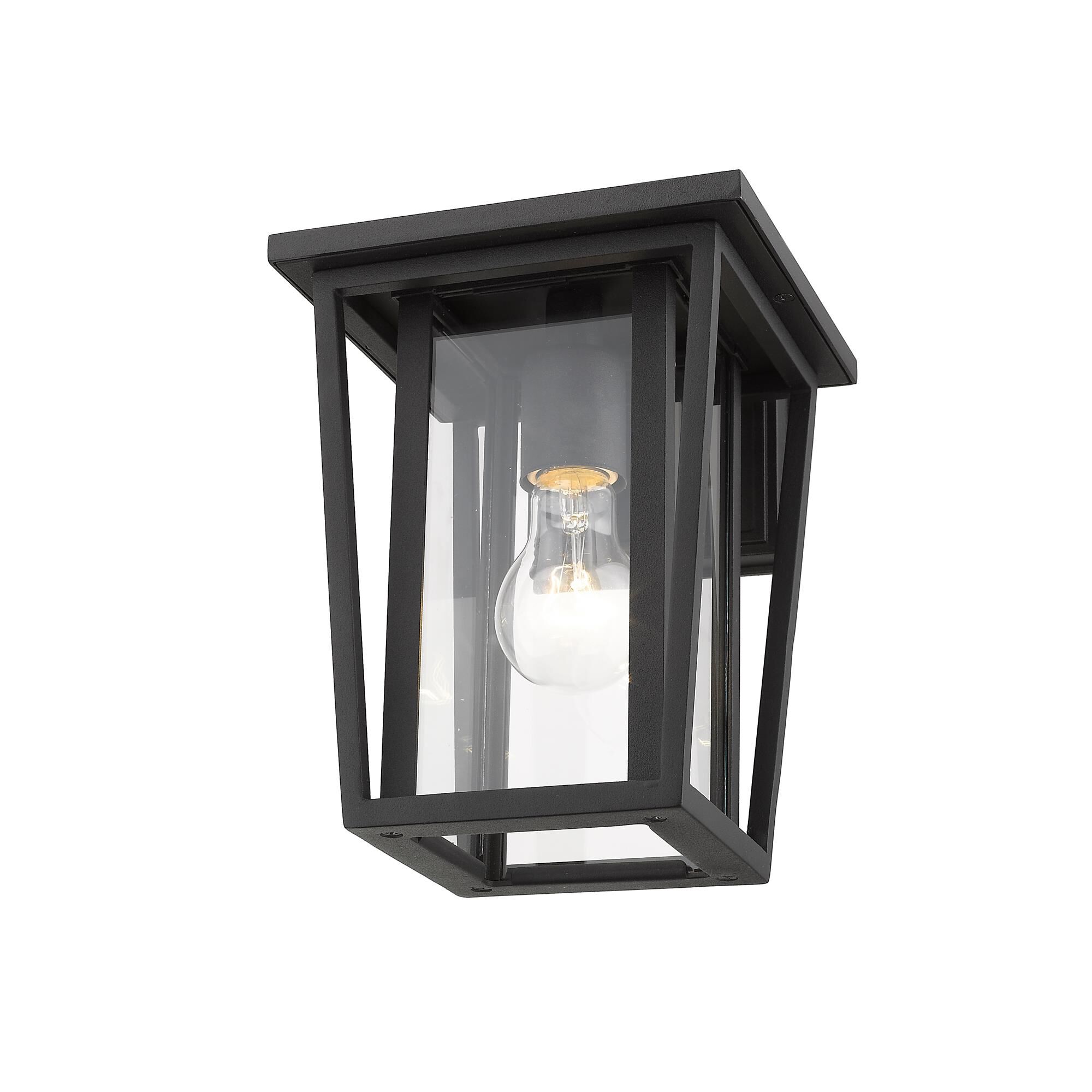 Shown in Black finish and Glass shade