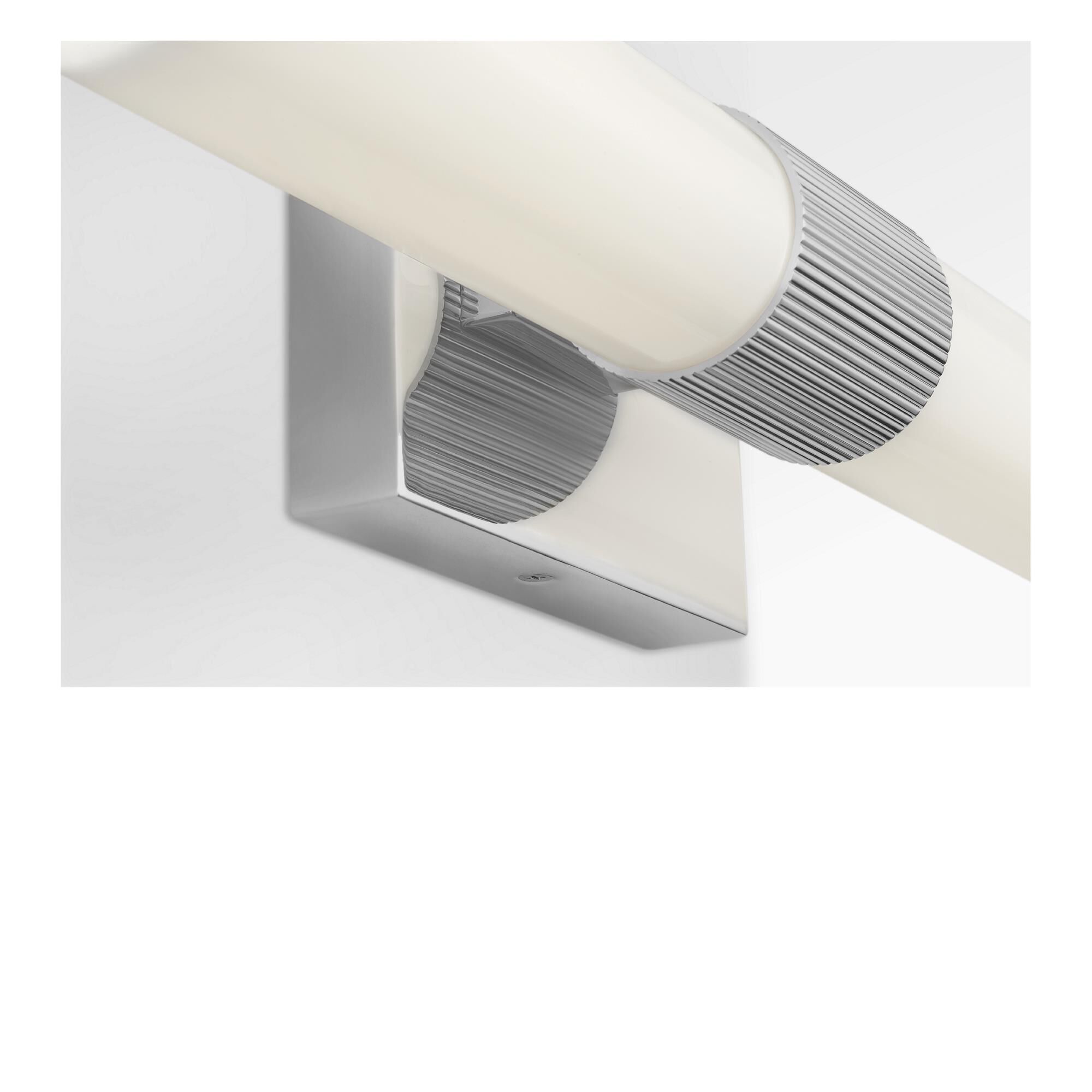 Shown in Chrome finish and White Acrylic shade