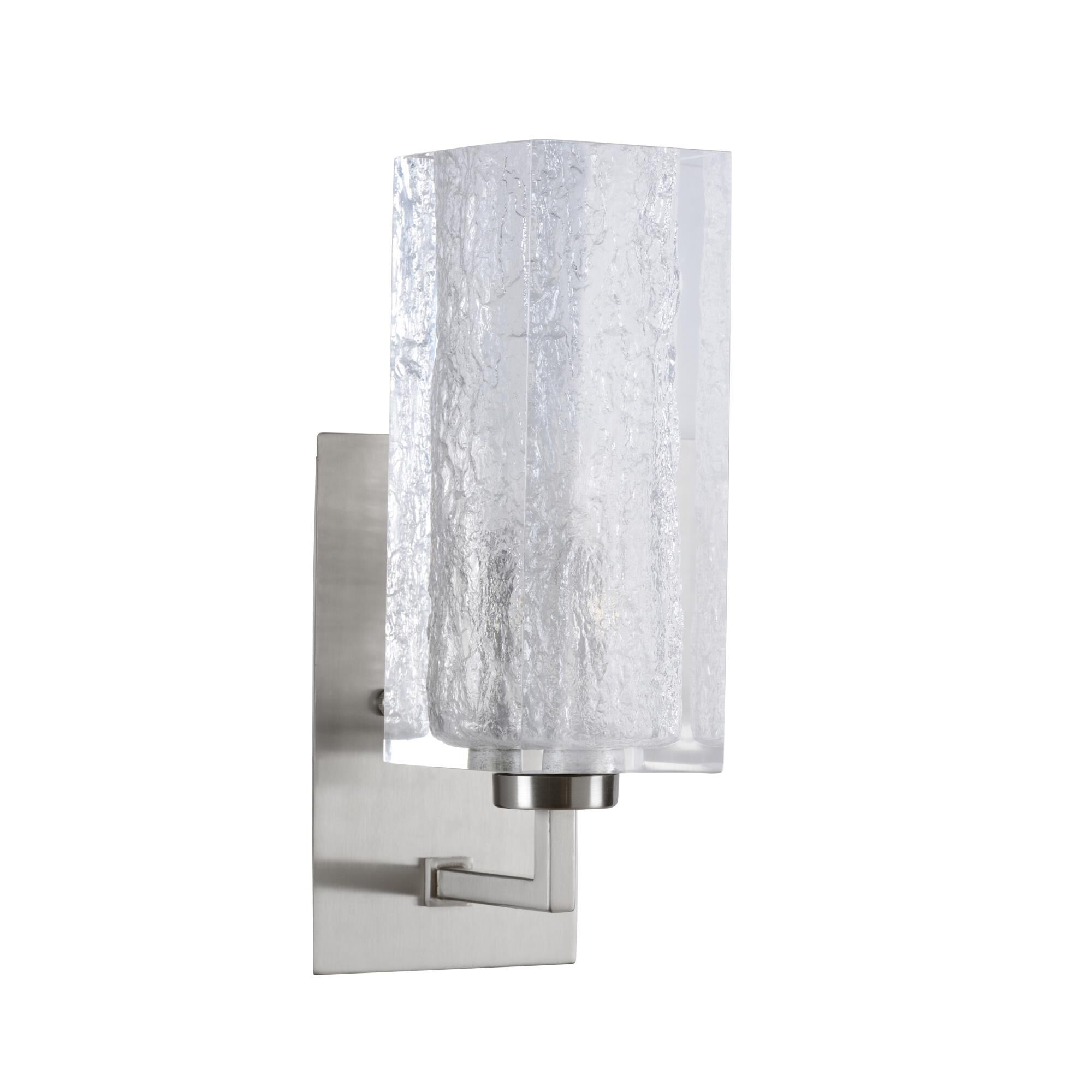 Shown in Satin Nickel and Textured finish and Acrylic glass