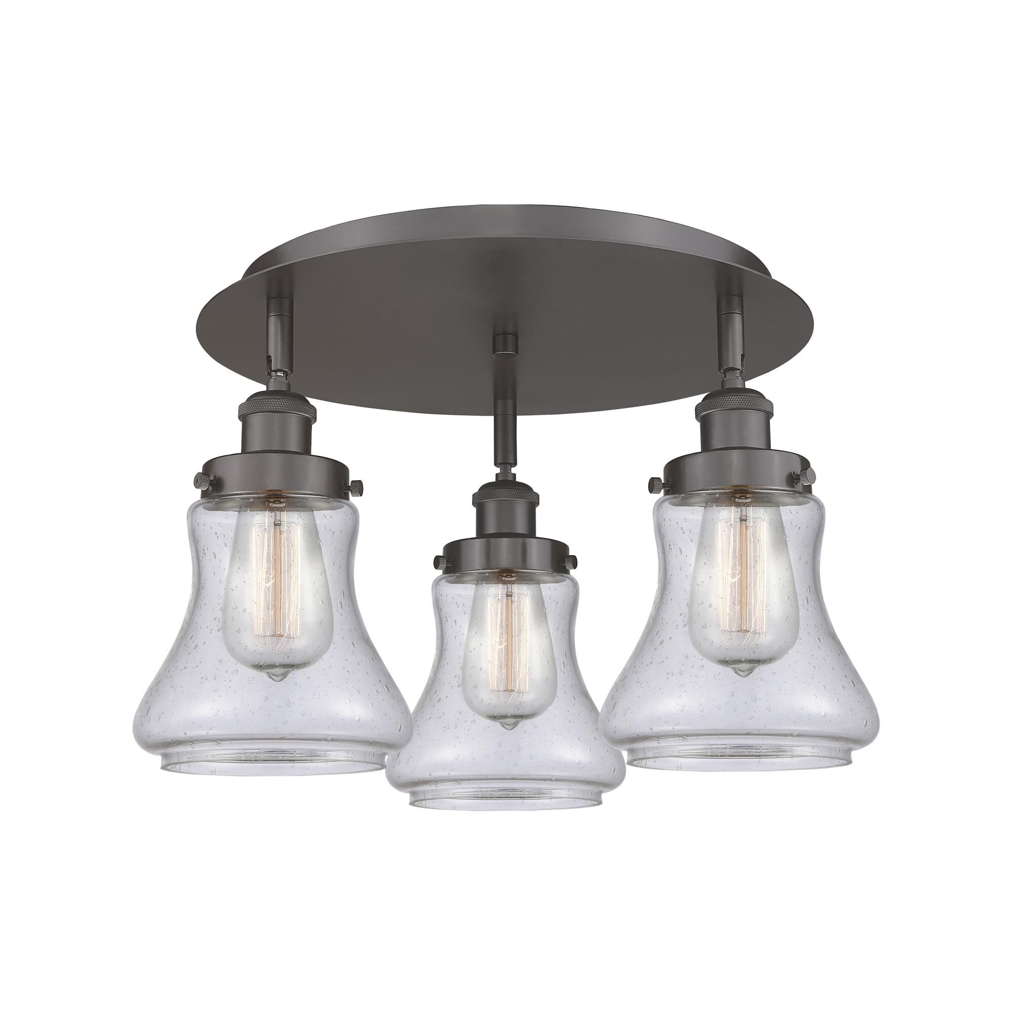 Shown in Oil Rubbed Bronze finish and Seedy glass