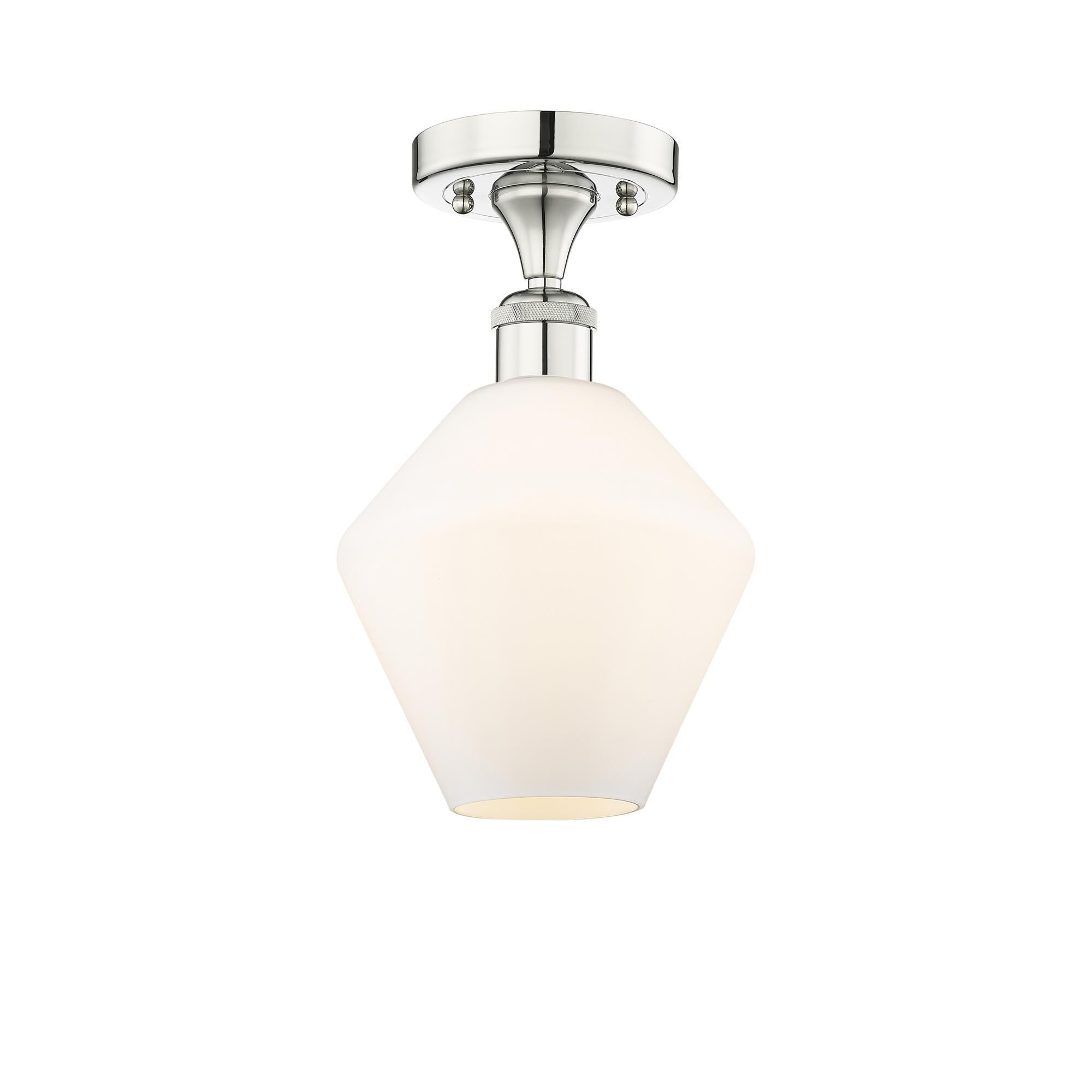 Shown in Polished Nickel finish and Cased Matte White glass