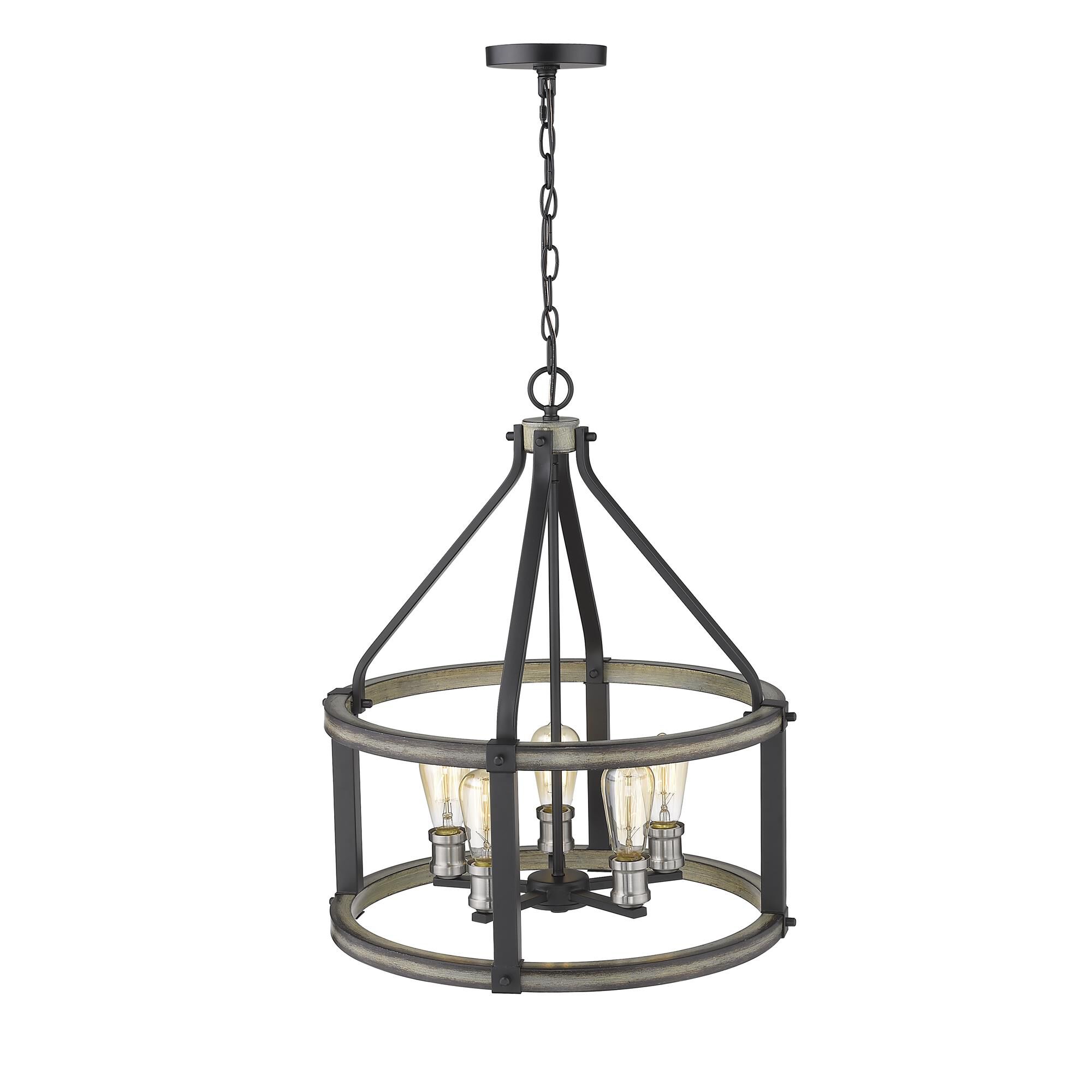 Shown in Ashen Barnboard finish and --- glass and --- shade