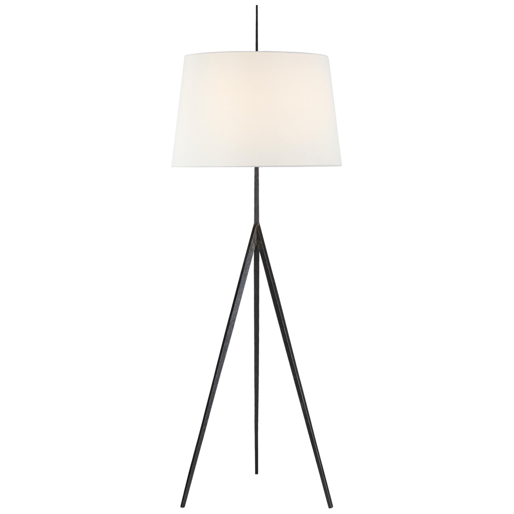 Shown in Aged Iron finish and Linen shade