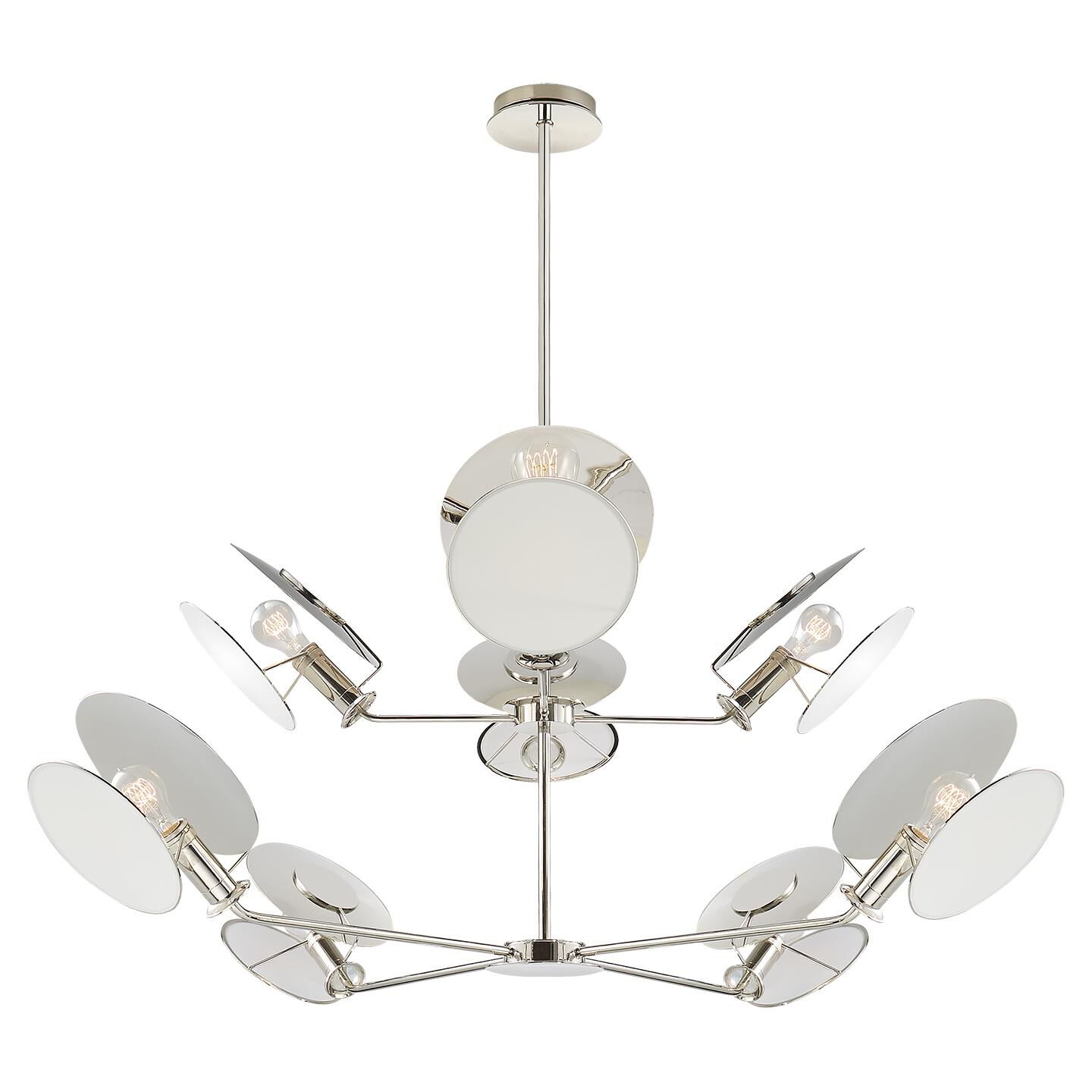 Shown in Polished Nickel finish and Linen shade
