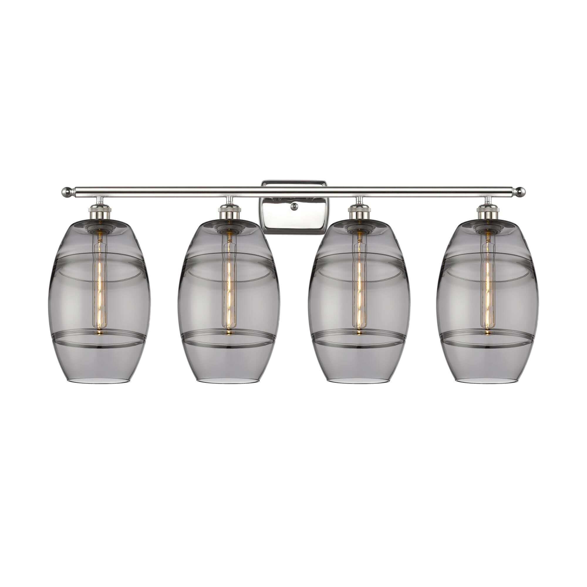 Shown in Polished Nickel finish and Light Smoke glass