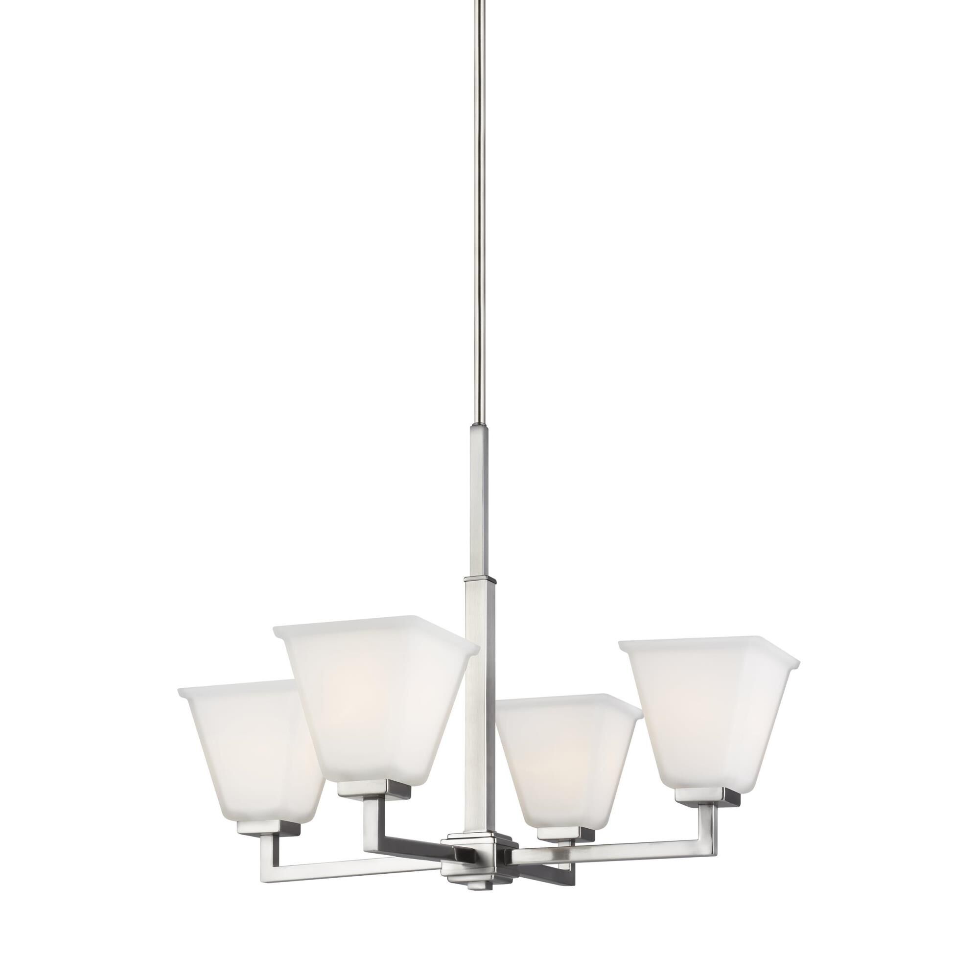 Shown in Brushed Nickel finish and Etched - White Inside glass