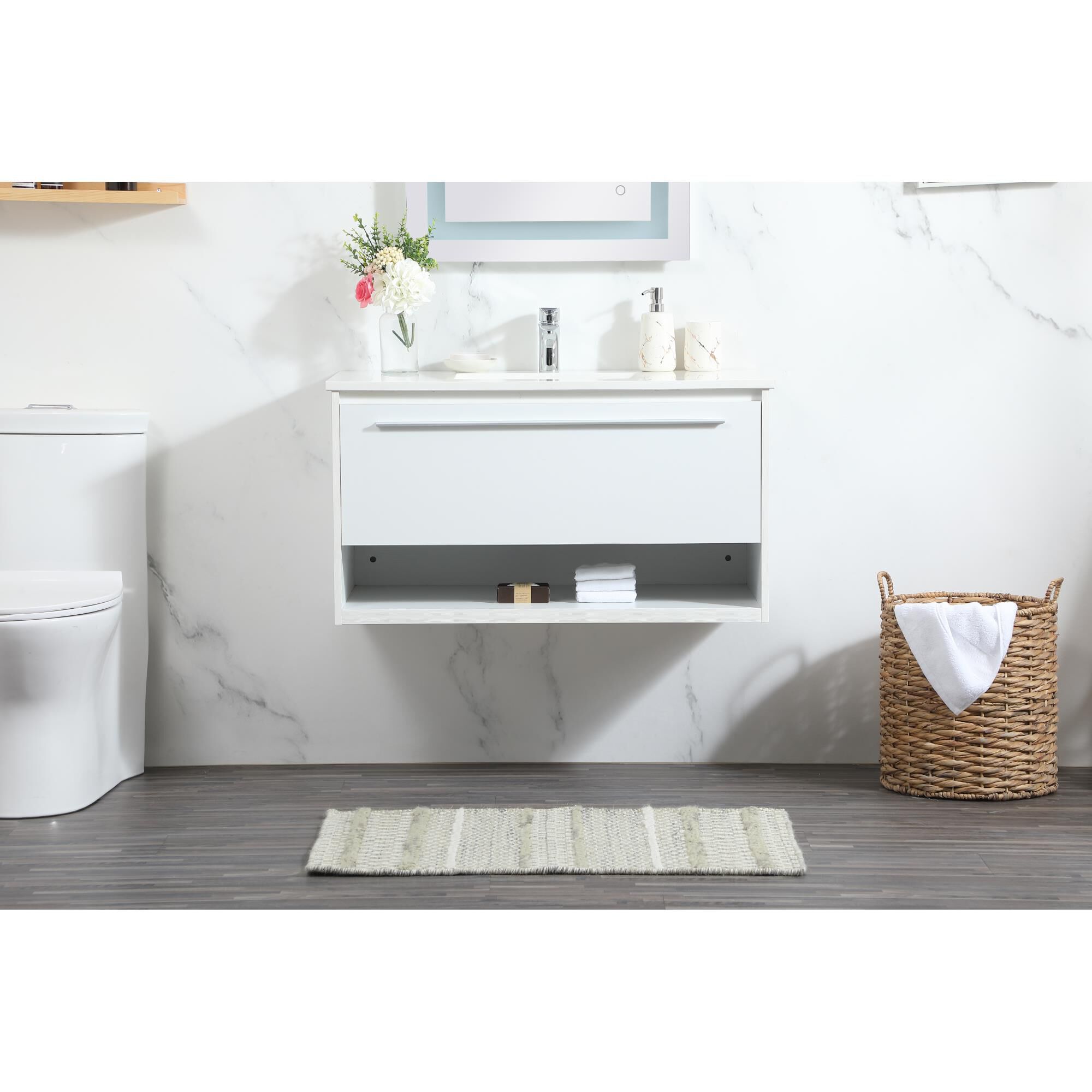 Shown in White finish