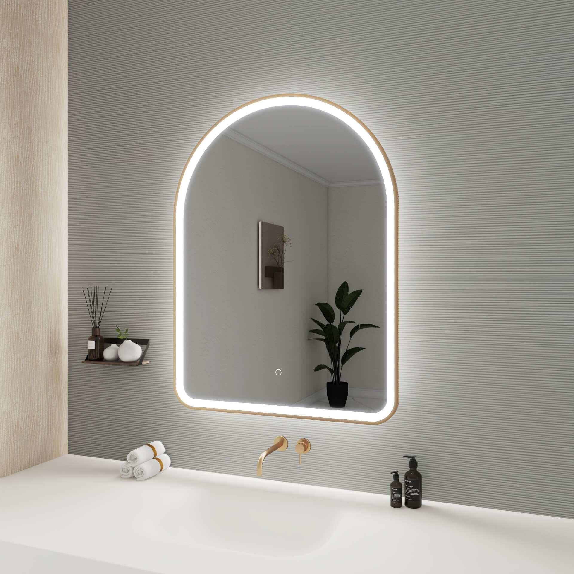 Harmoni 40 Inch Arched LED Lighted Mirror by Elegant Decor