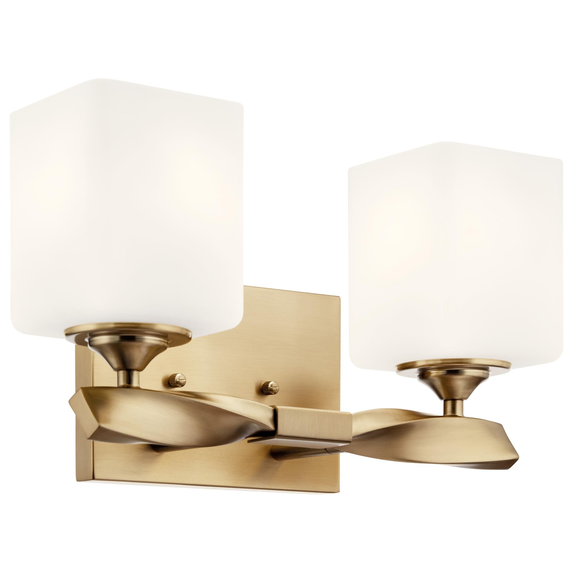Shown in Champagne Bronze finish and Satin Etched Cased Opal glass