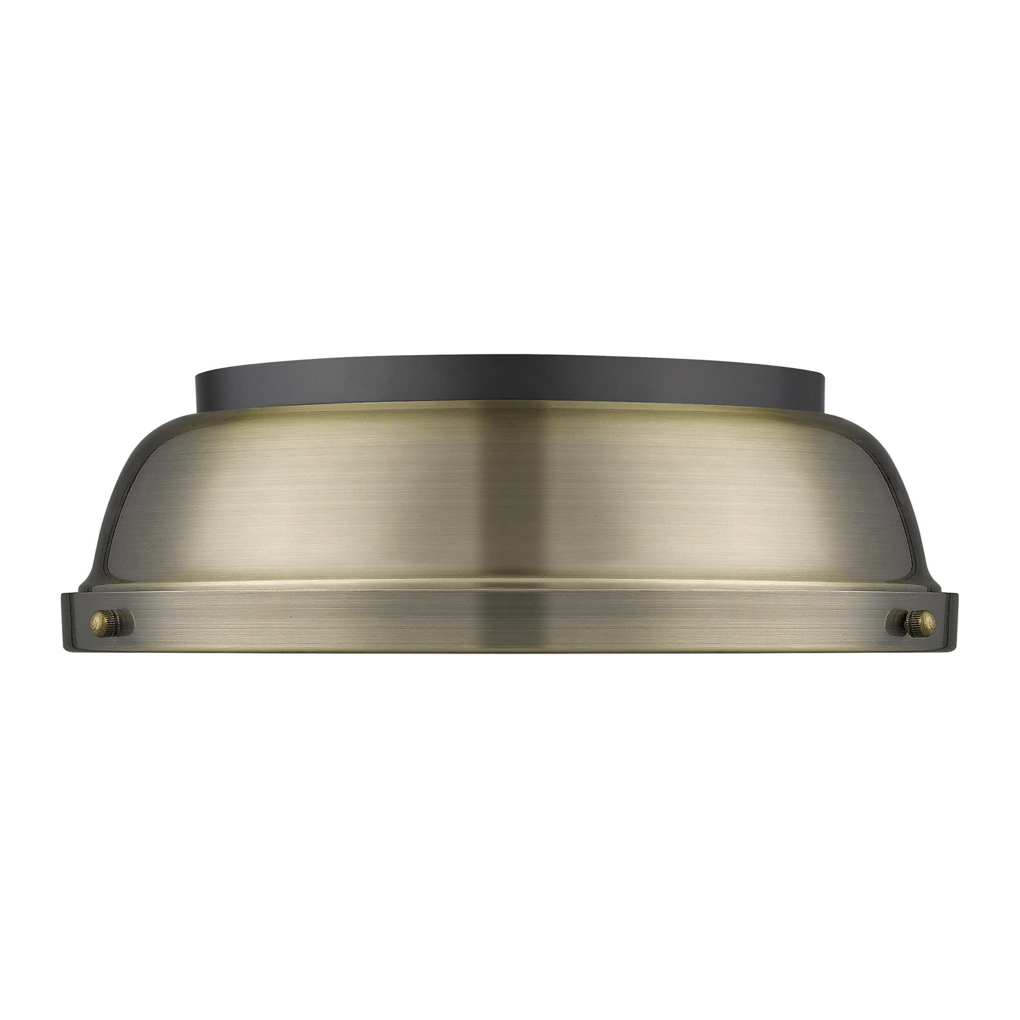 Shown in Matte Black finish and Aged Brass shade