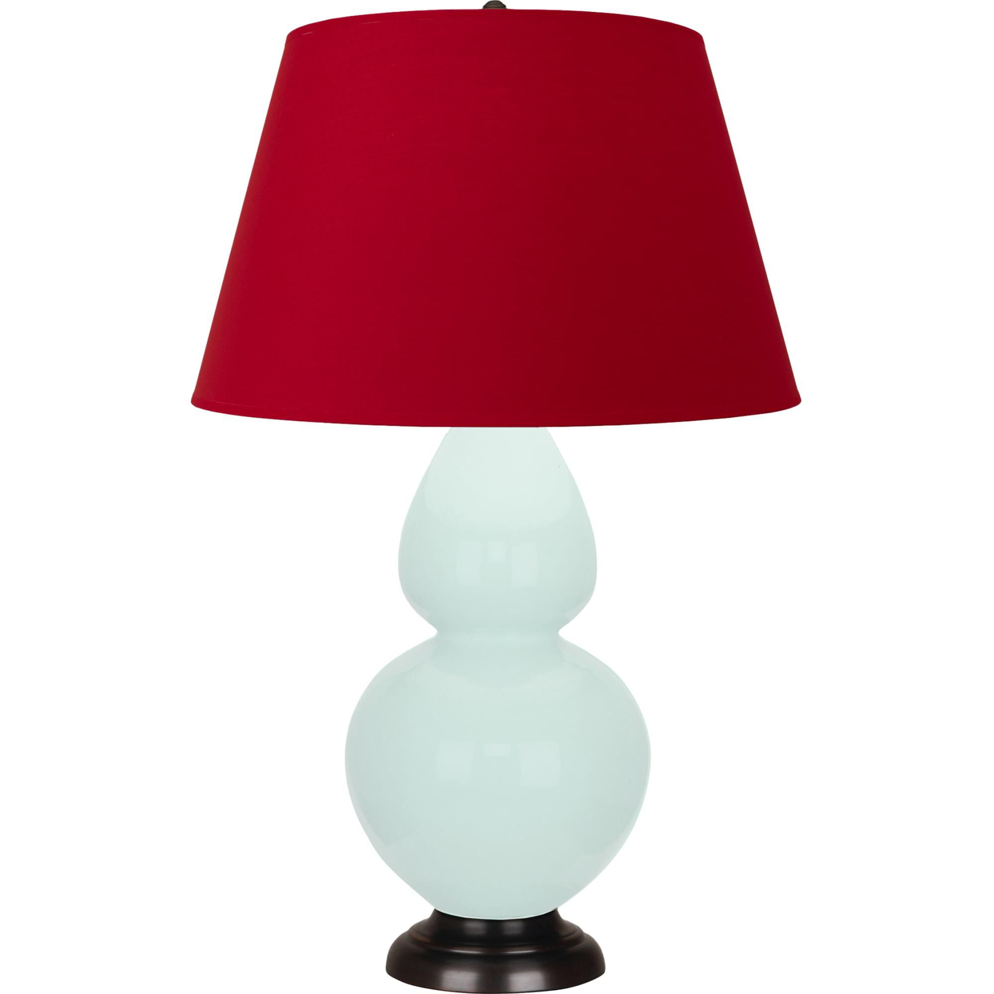 Shown in Mint Glazed finish and Rose Red with Ink Black Lining shade and Deep Patina Bronze accent