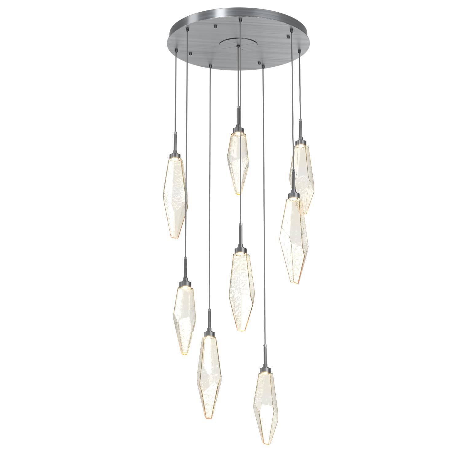 Shown in Graphite finish and Chilled Amber glass