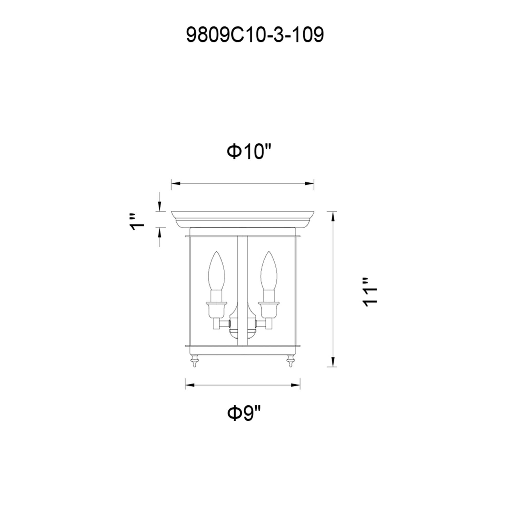 Desire 10 Inch 3 Light Flush Mount by CWI Lighting