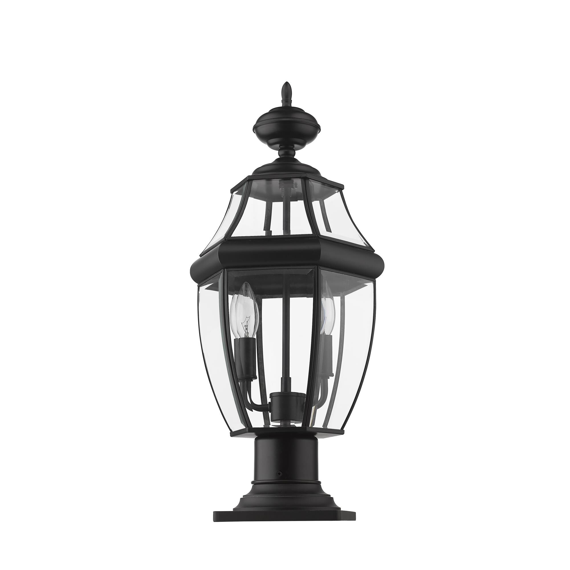 Shown in Black finish and Glass shade