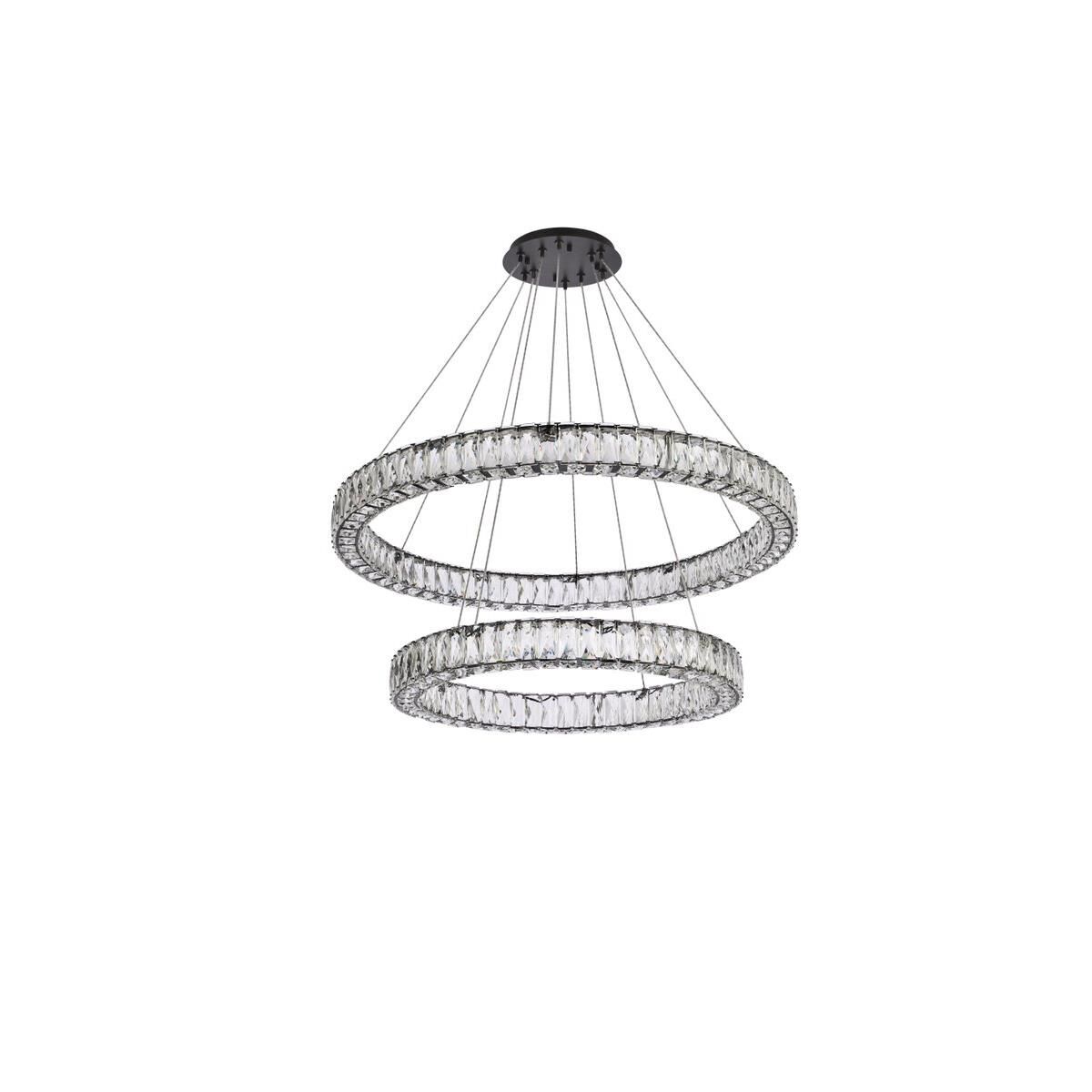 Monroe 36 Inch 2 Light LED Chandelier by Elegant Lighting