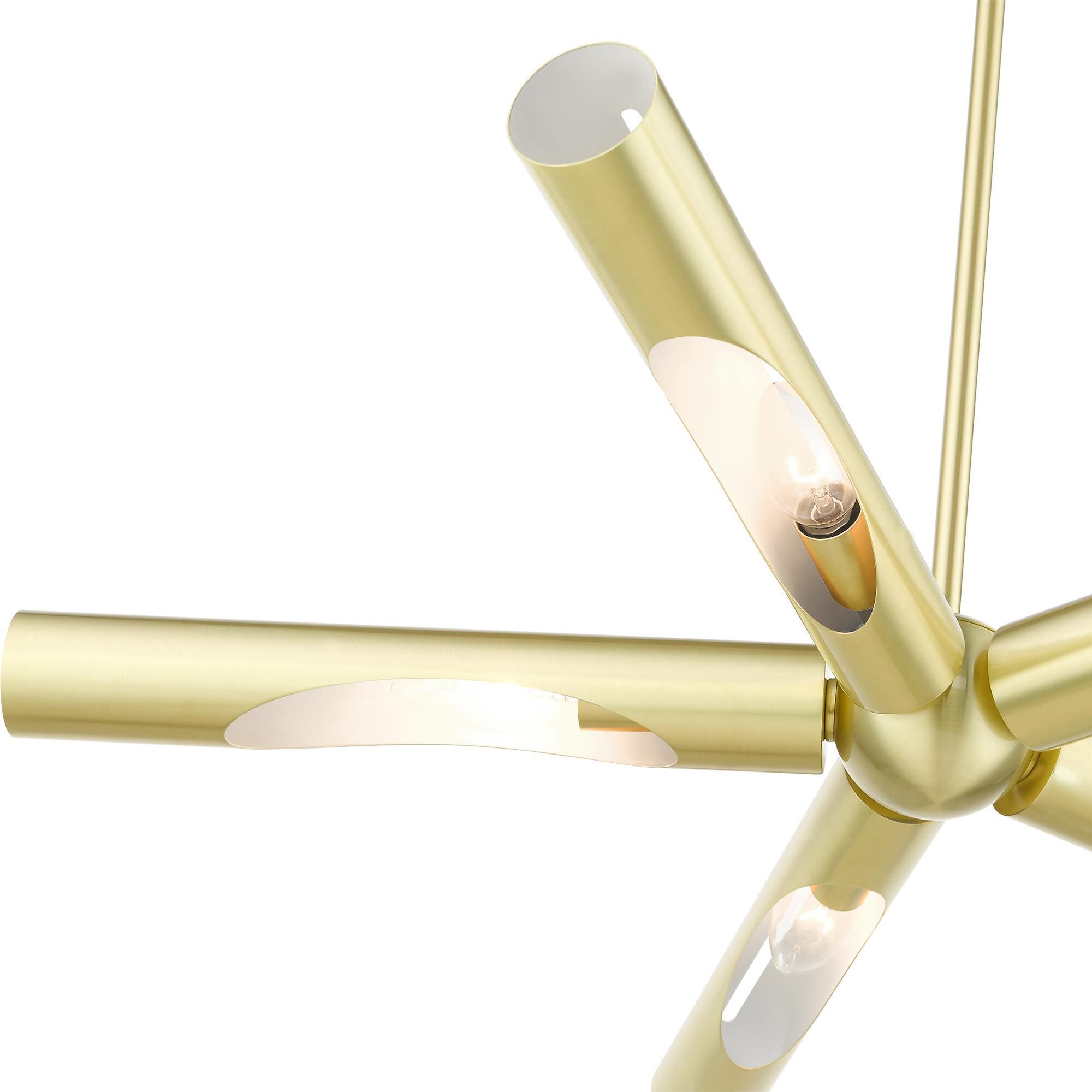 Shown in Satin Brass finish and Hand Welded Satin Brass shade