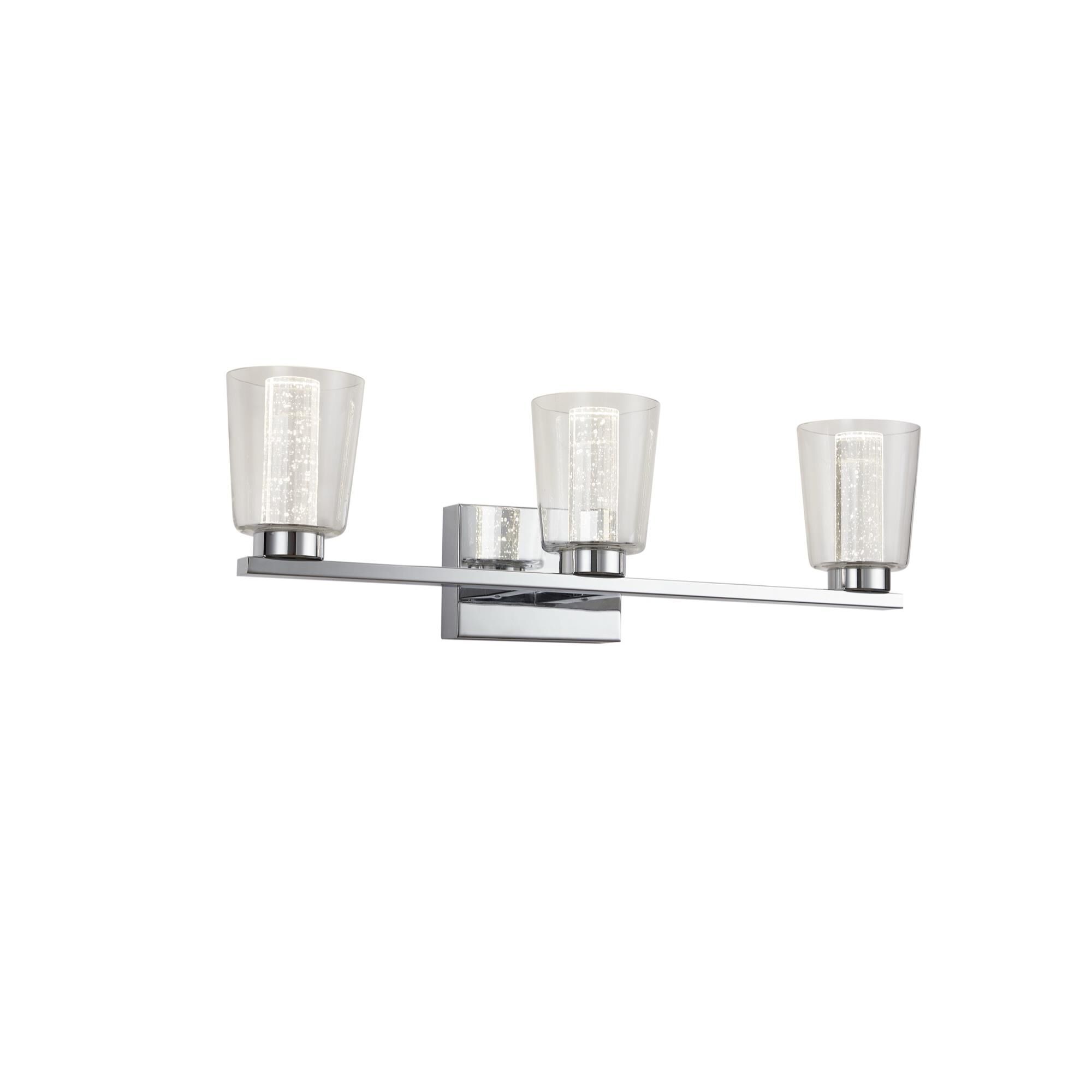 Shown in Chrome finish and Glass, Crystal shade