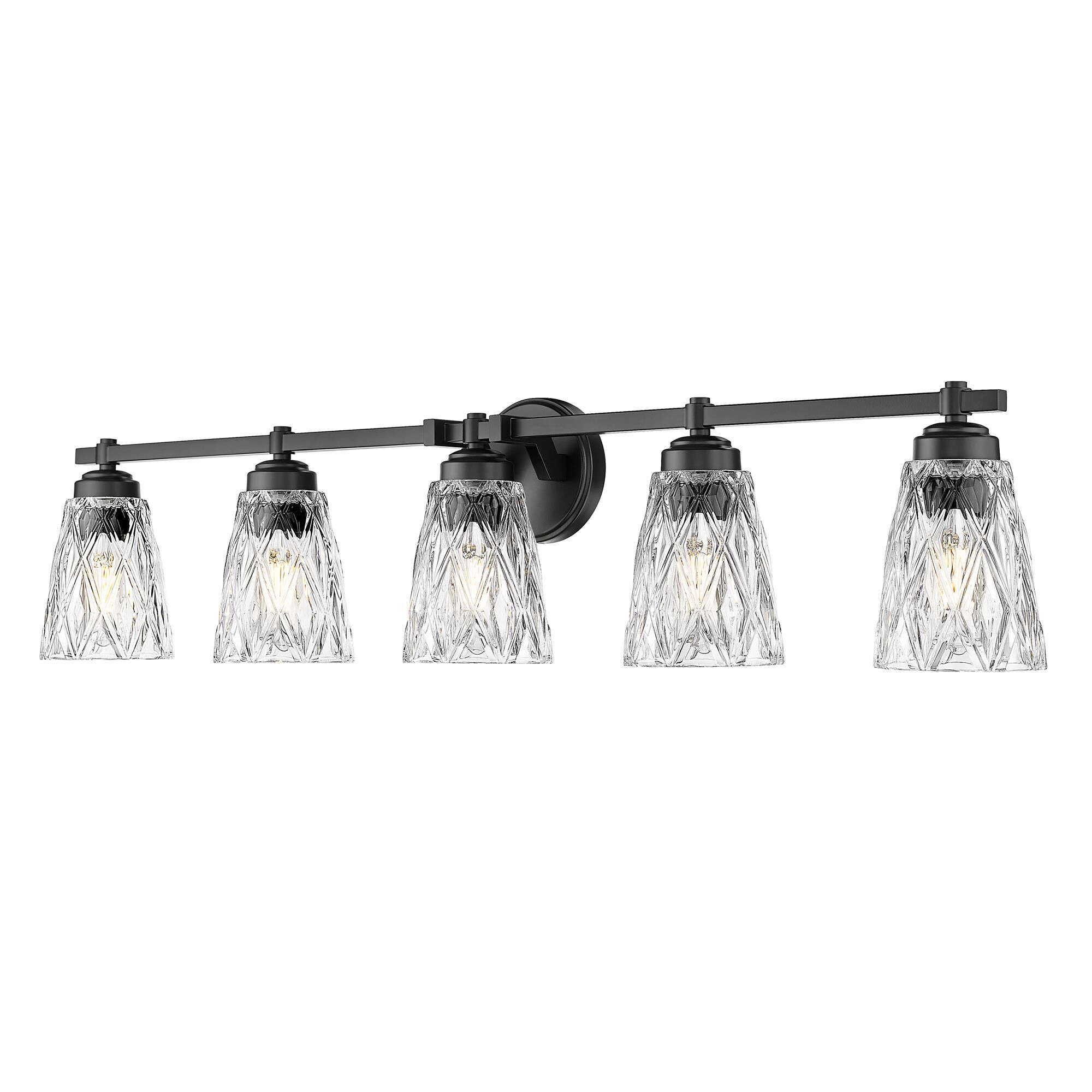 Shown in Matte Black finish and Clear glass