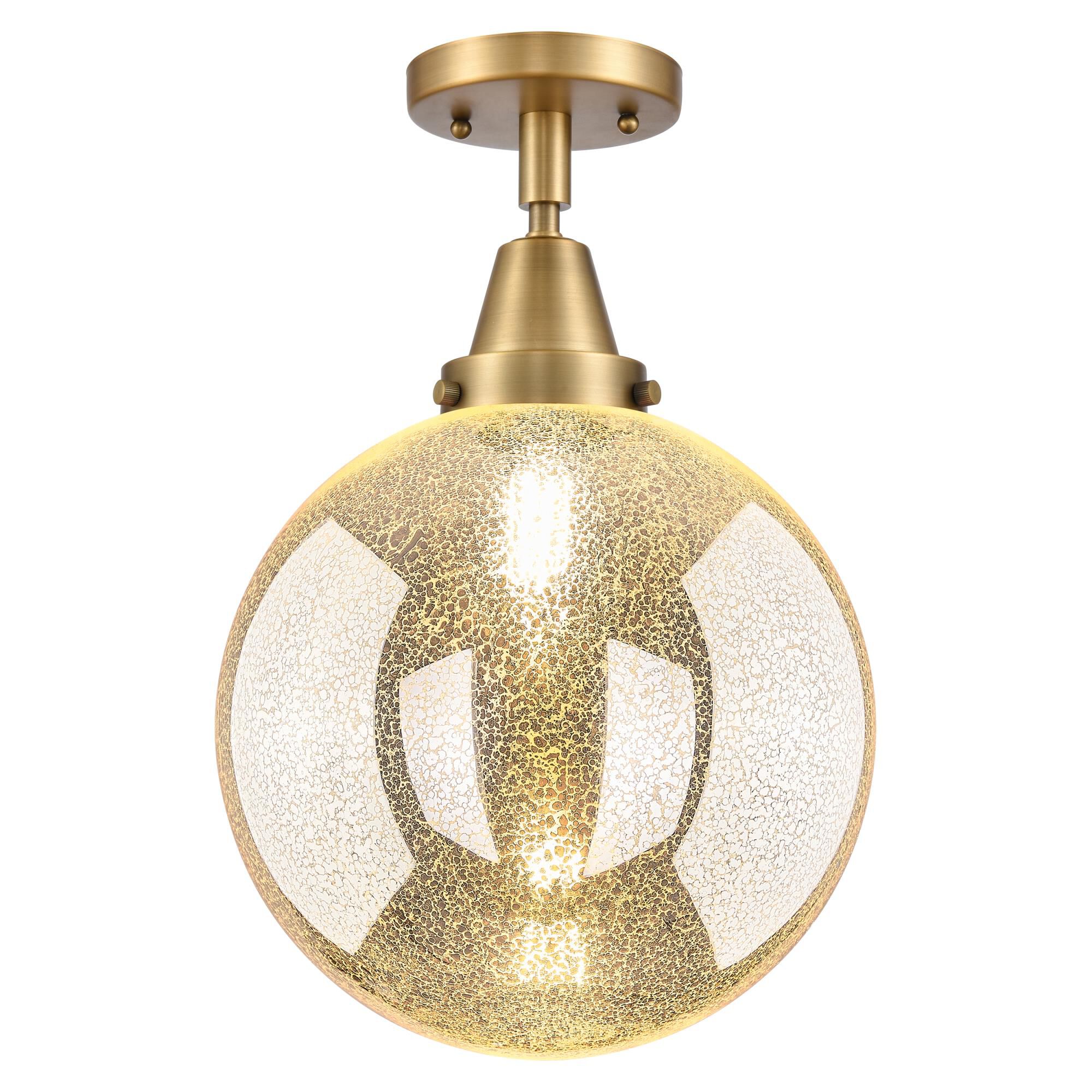 Shown in Brushed Brass finish and Mercury glass