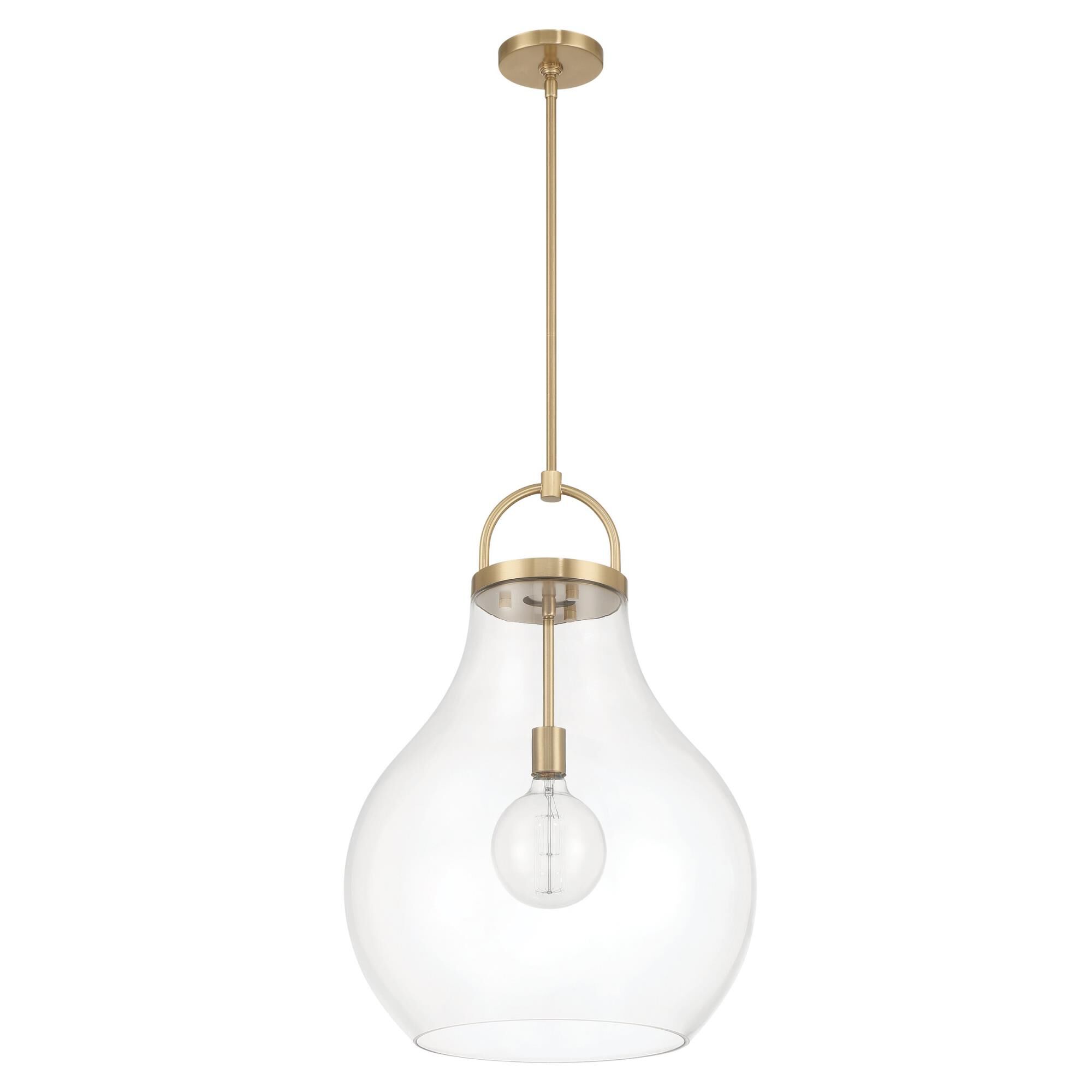 Shown in Champagne Gold finish and Clear glass