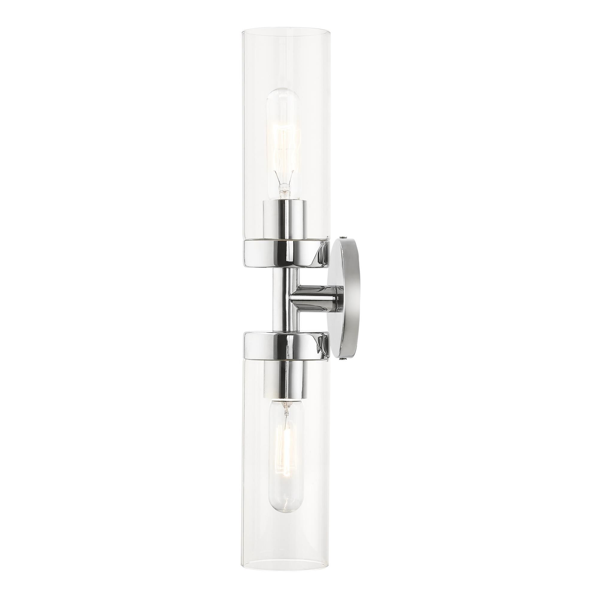 Shown in Polished Chrome finish and Clear glass