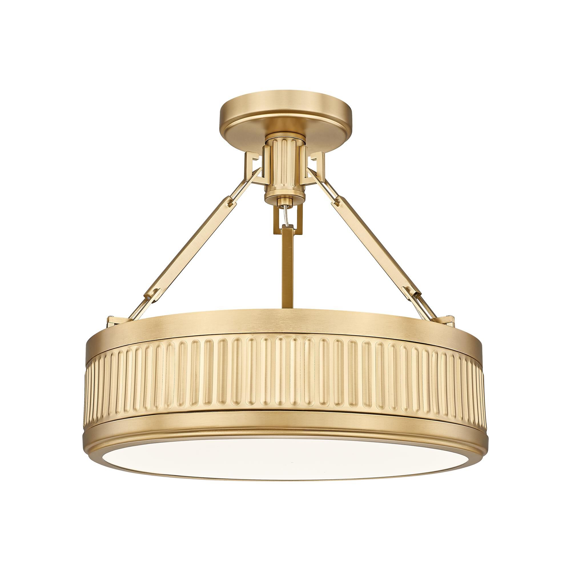 Shown in Modern Gold finish and White glass