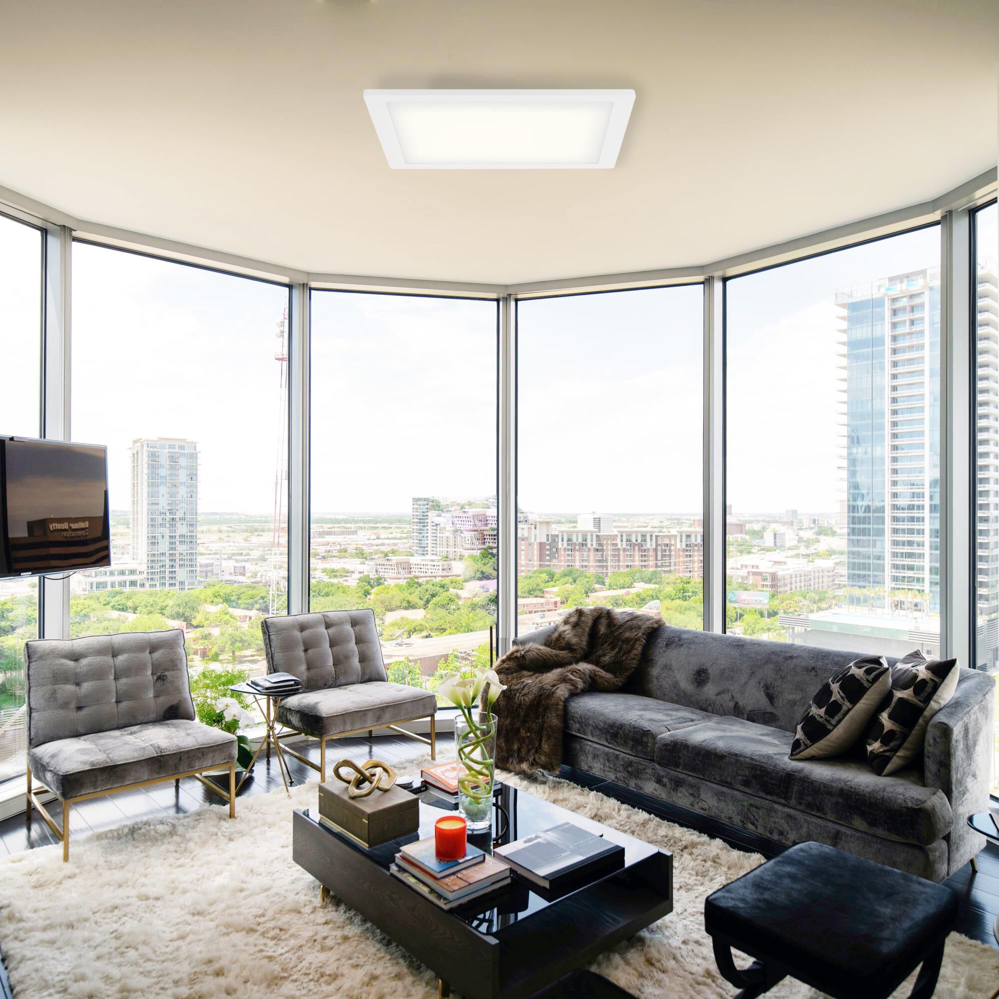 Eglo Trago 12-S 11 Inch 1 Light LED Flush Mount by Eglo Lighting