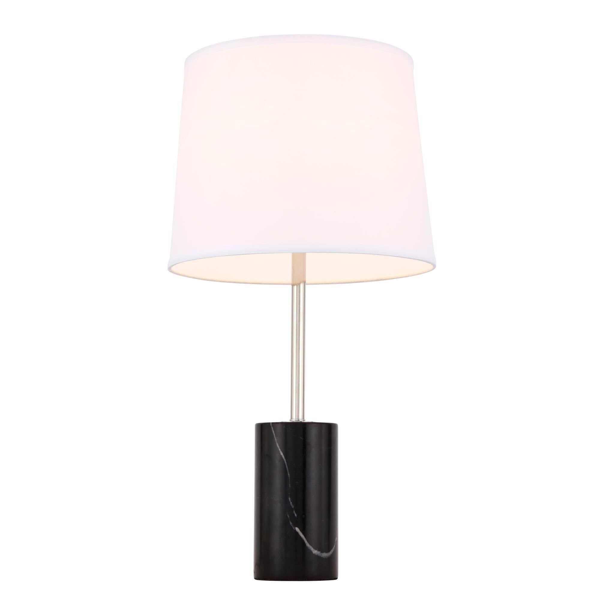 Shown in Polished Nickel And Black finish and Fabric - Off White shade