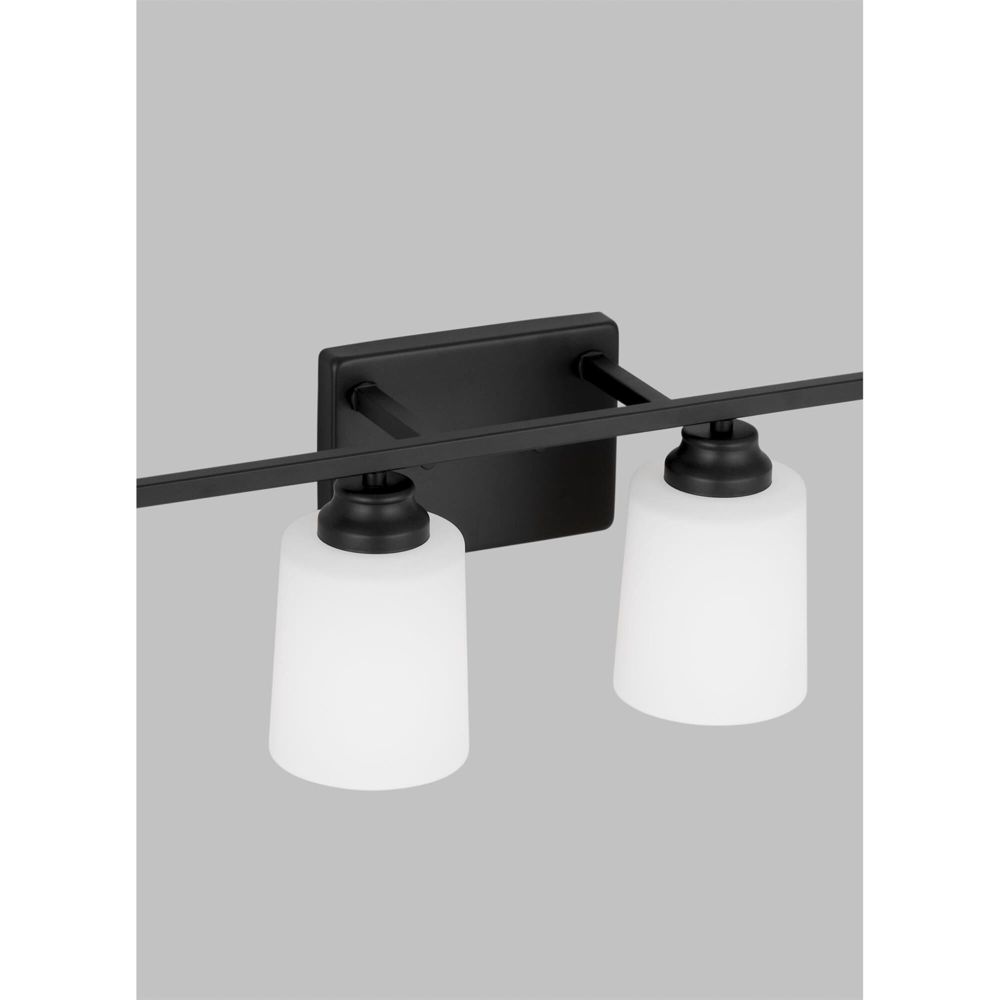 Shown in Midnight Black finish and Etched / White Inside Glass s shade