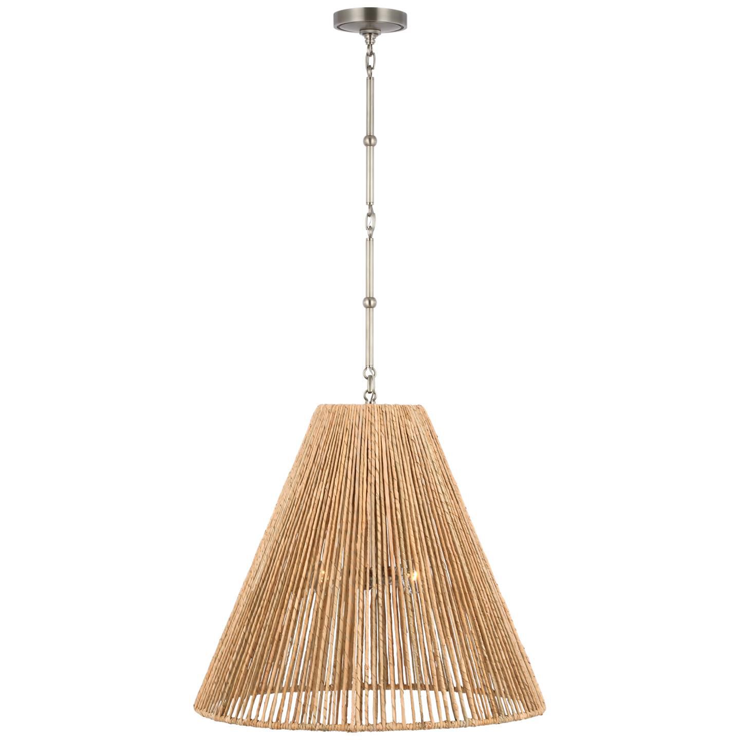 Shown in Antique Nickel finish and Natural Abaca shade