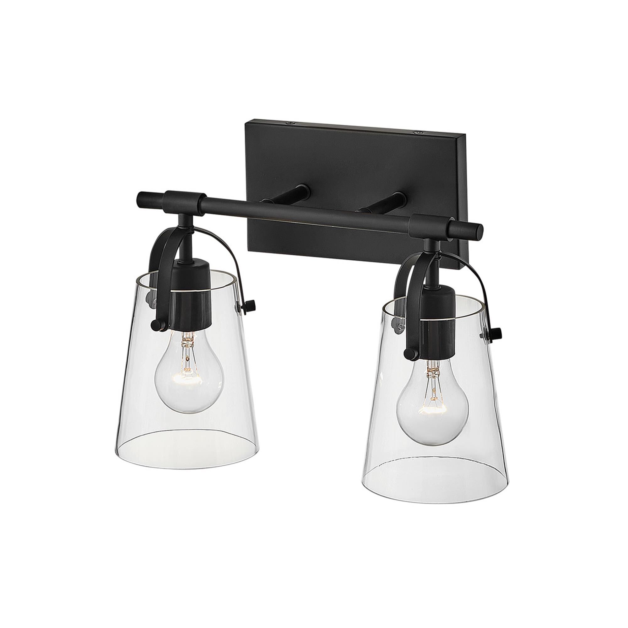 Shown in Black finish and Clear glass