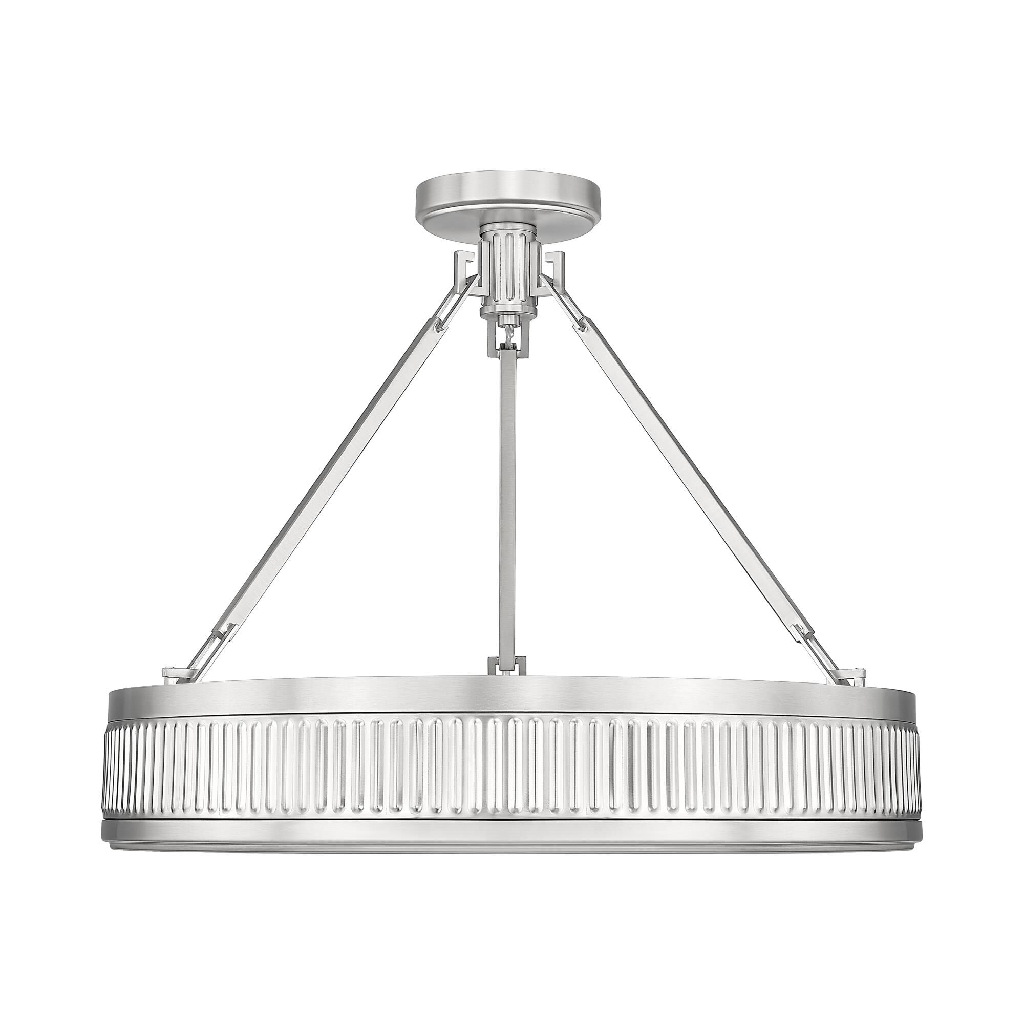 Shown in Satin Nickel finish and White glass