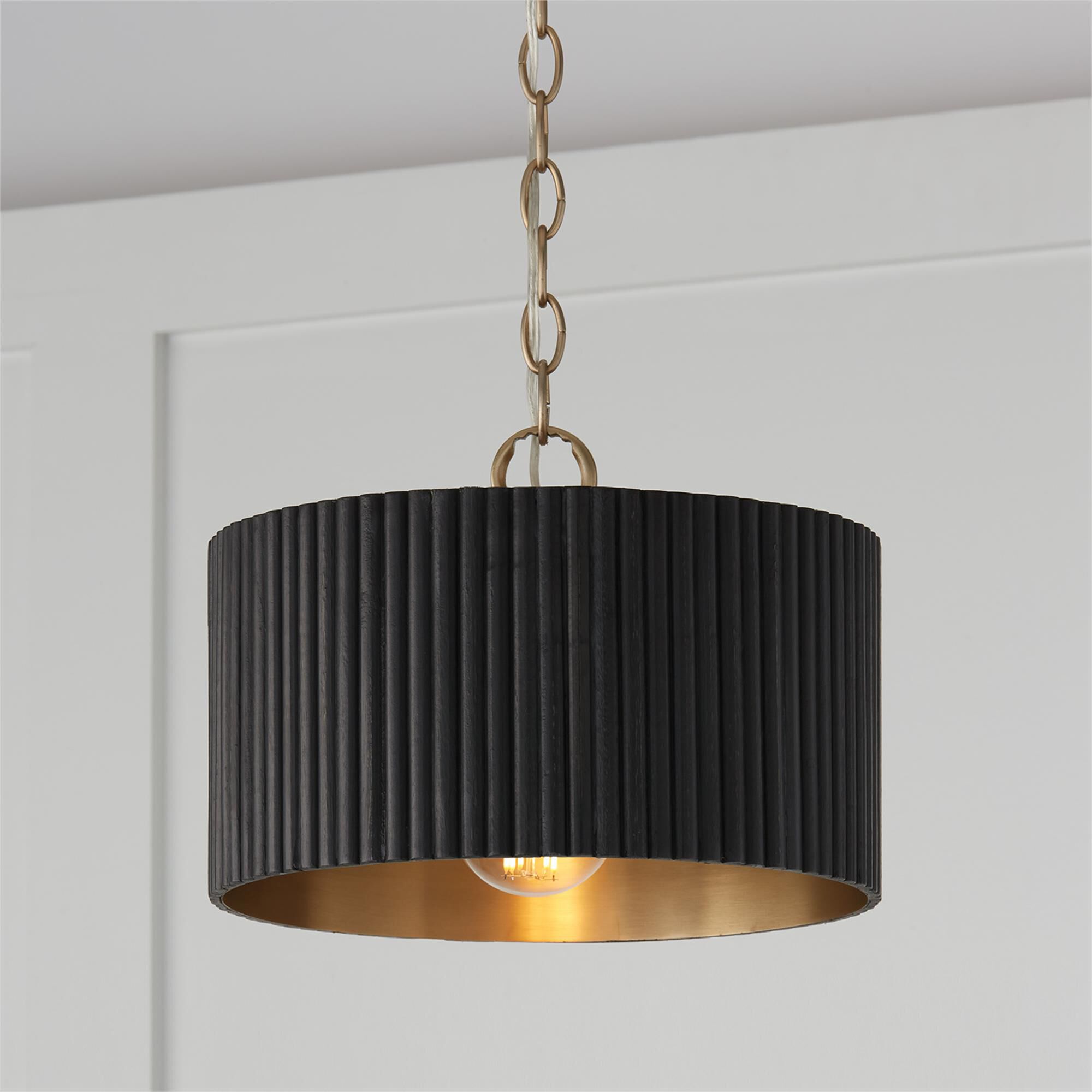 Shown in Black Stain And Matte Brass finish