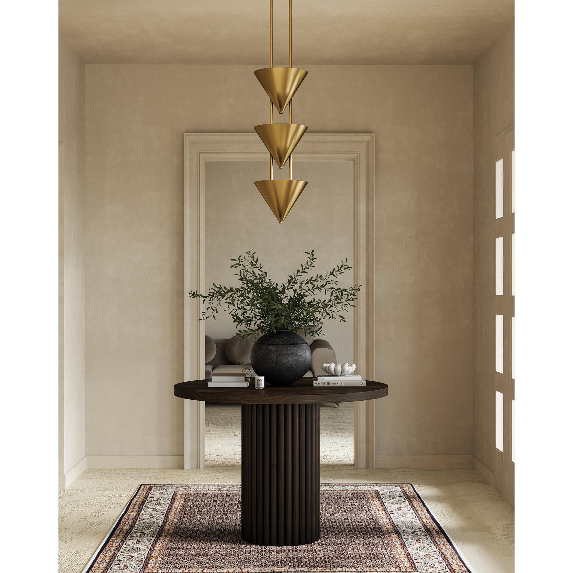 Shown in Patina Brass finish and Brass shade