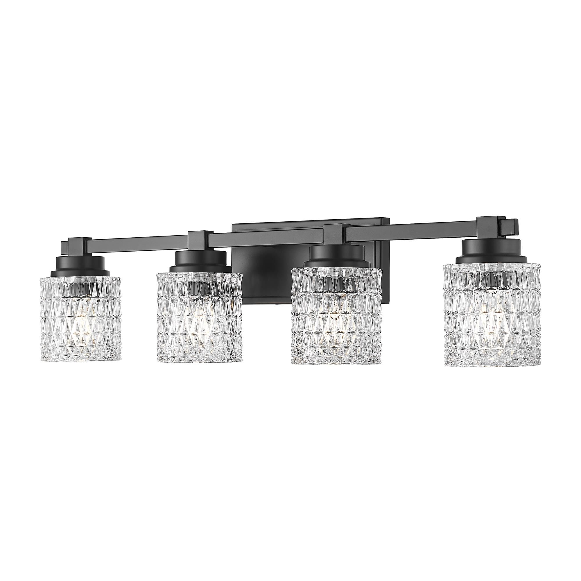 Shown in Matte Black finish and Clear Diamond glass